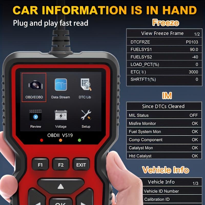2025 New Powerful OBD2 Scanner Diagnostic Tool - Engine Code Reader, Full OBD2 Features, Reset, Modes 6&8, Suited for DIY Car Owners & Mechanics Voltage Test fathersdaygift
