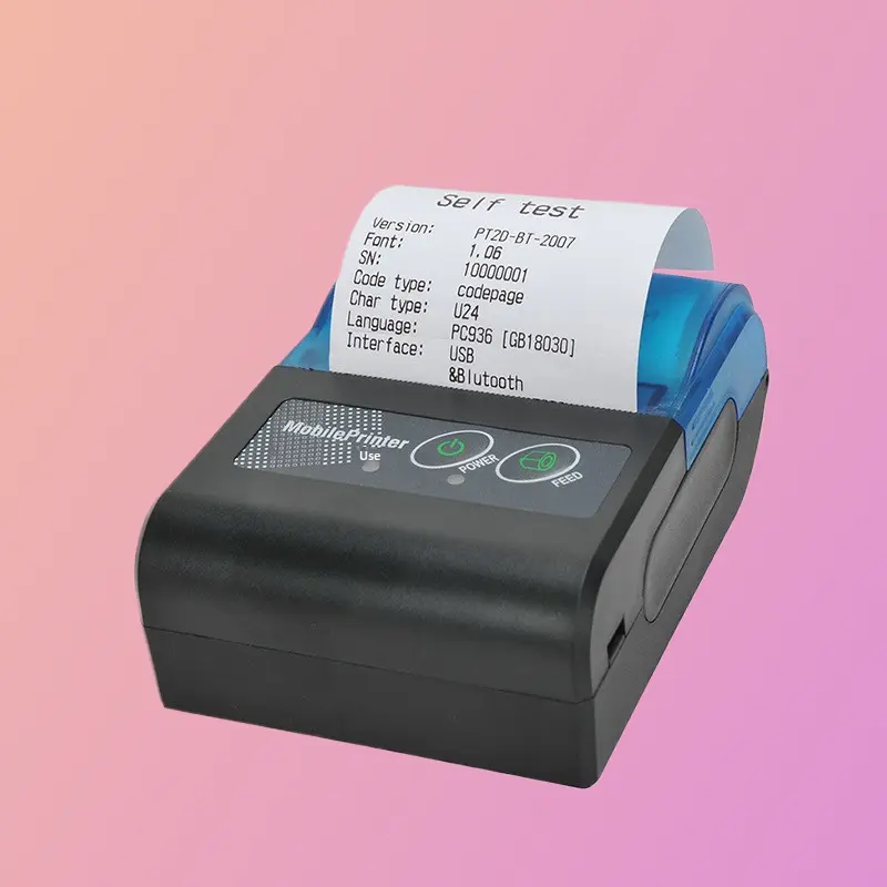 Handheld Portable 58mm Thermal Receipt Printer With Bluetooth 4.0 Connection Compact Mini Ticket Machine Compatible With Mobile Devices