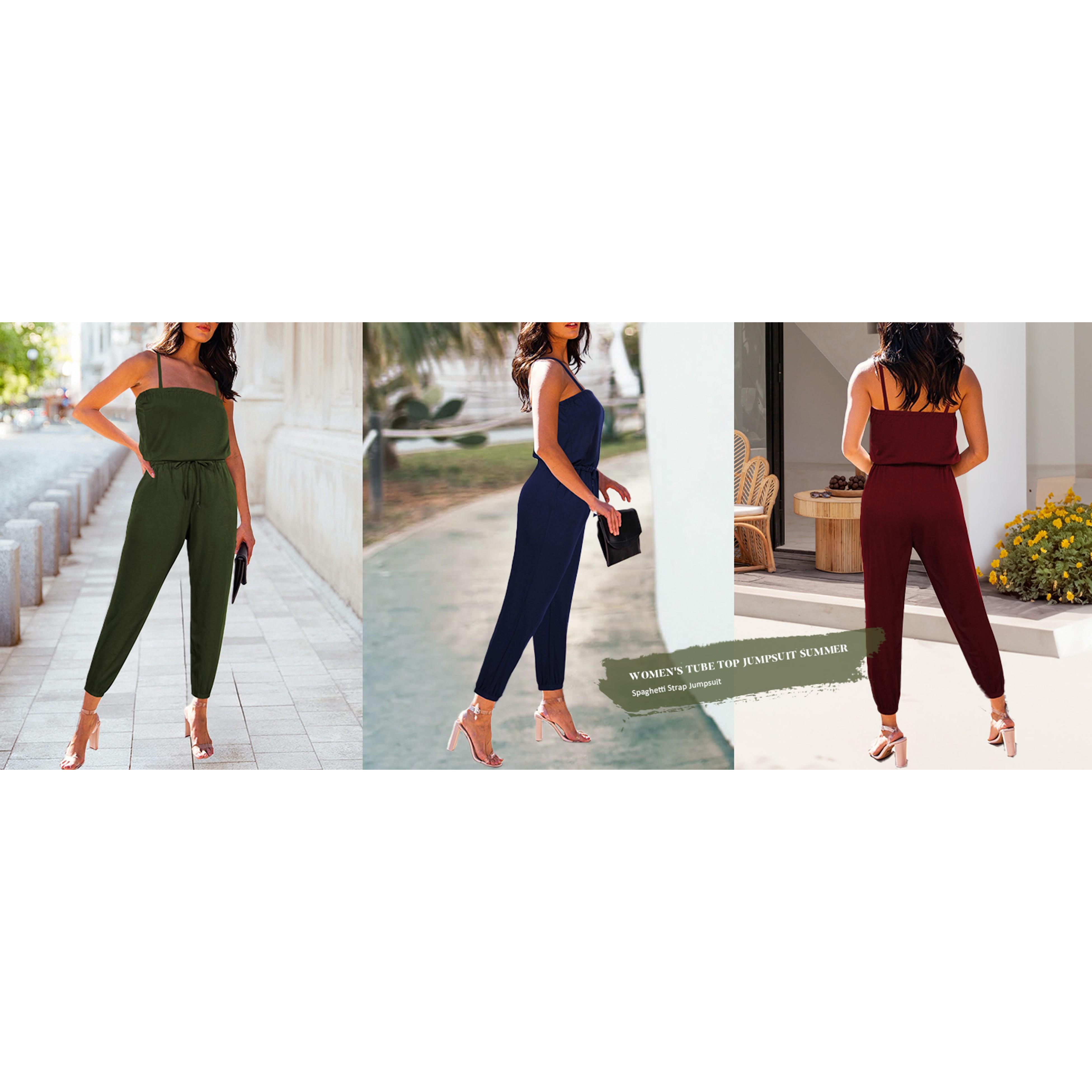 Women Tube Top Romper Strapless Bandeau Cold Shoulder Jumpsuit OutfitsGift