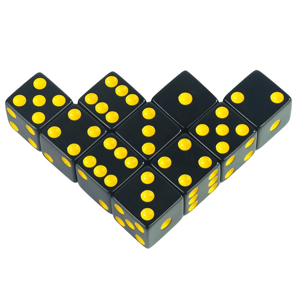 10pcs Acrylic D6 Dice Set, 16mm Standard Size Right Angle Dice, Tabletop Game Accessories, Choking Hazard Warning, No Ca Prop 65, Non-Toxic Material, Durable