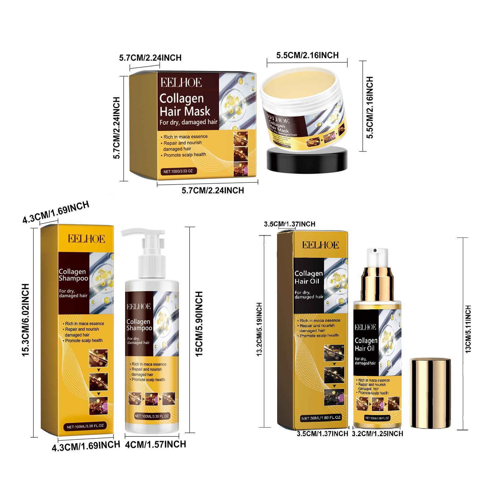 Eelhoe Collagen Hair Oil, Repair Split Ends, Improve Hair Quality, Nourish and Smooth Hair, Essential Hair Care Balm, Single Item