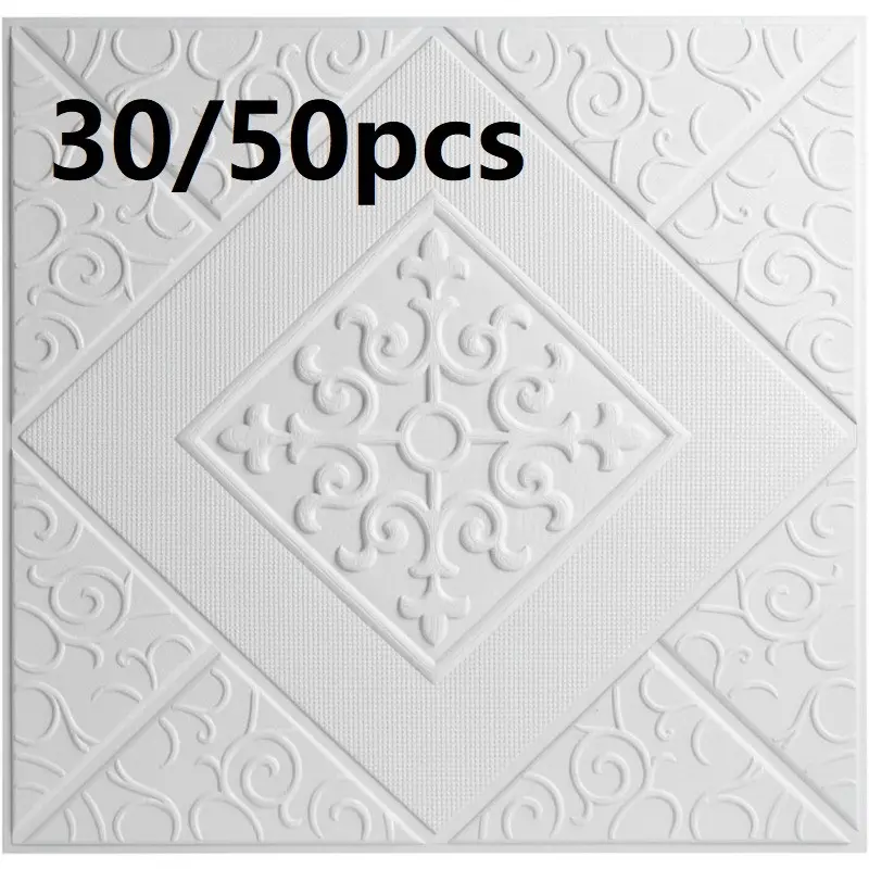 30/50pcs Self-Adhesive Wallpaper, 3D Wall Stickers for Bedroom Interior Wall, Waterproof and Moisture-Resistant, Ceiling and Background Decor