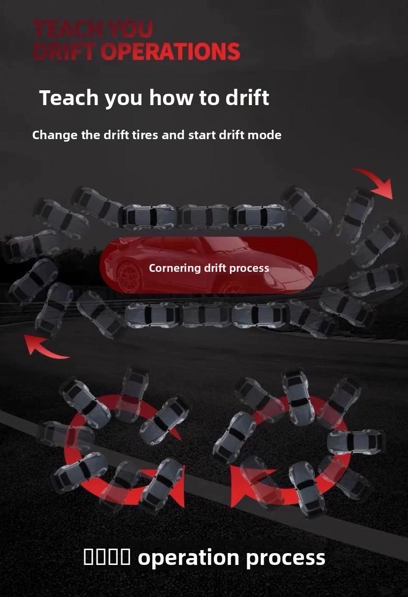 1:24 Professional RC Drift Car, 2.4GHz Four-Wheel Drive, LED Lights, Drift Tires, Road Obstacle Tools, Lithium Battery, Boy's Birthday Gift