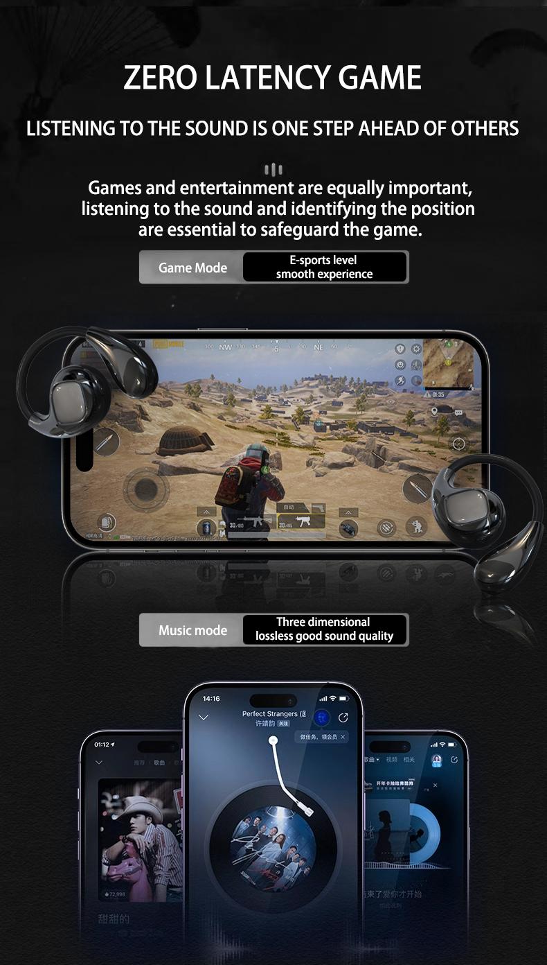 HYUNDAI YX46 Fashionable Open Wear Stereo Earphones Handbag Style Light Luxury Design, Comfortable Fit, Bluetooth 5.4, HIFI Sound, Sport & Travel Ready Perfect Gift for Girlfriend