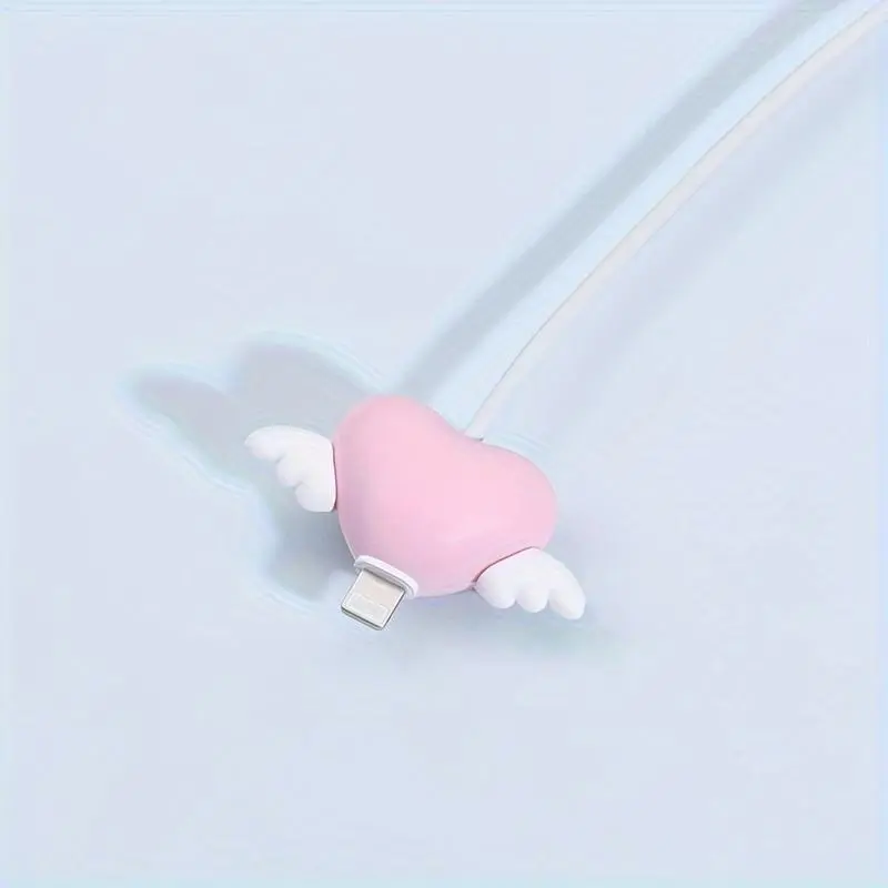 Silicone Charging Protector / Angel Wings Design / Love-Themed / Anti-Break for Data Cables