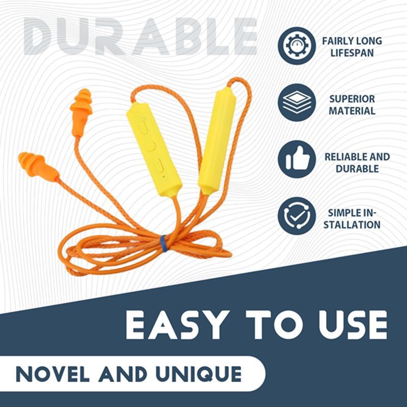 Chargeable Wireless Bluetooth Earbuds Headphone - In-Ear Noise Cancellation, IP55 Silicone Shockproof, Team Intercom, Hearing Protection for Work & Construction Sites (Orange),summerwins