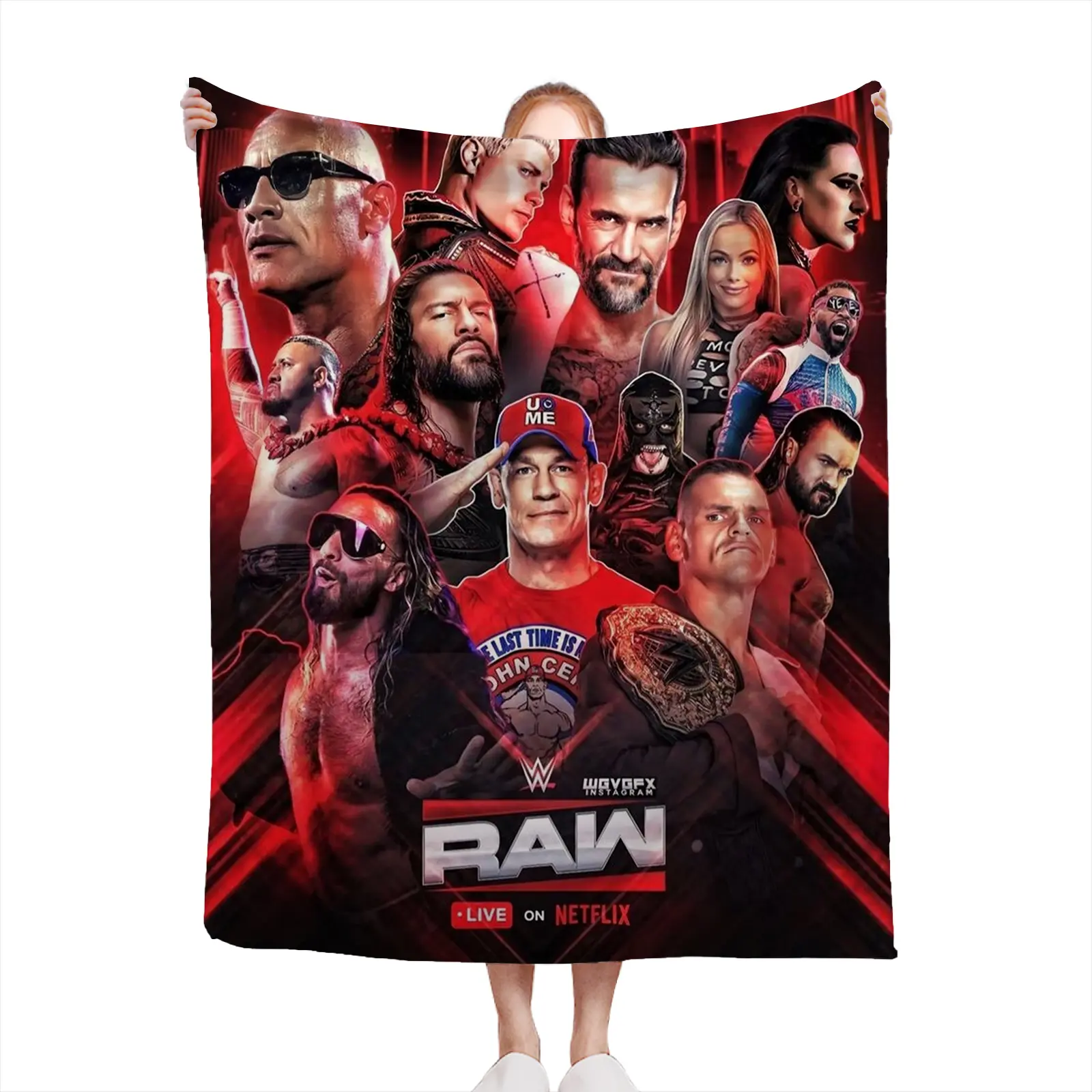Soft Cozy Throw Blanket Flannel WWE Raw Wrestlers Print Lightweight Warm Home Sofa Bed Gift For Wrestling Fans2607230094