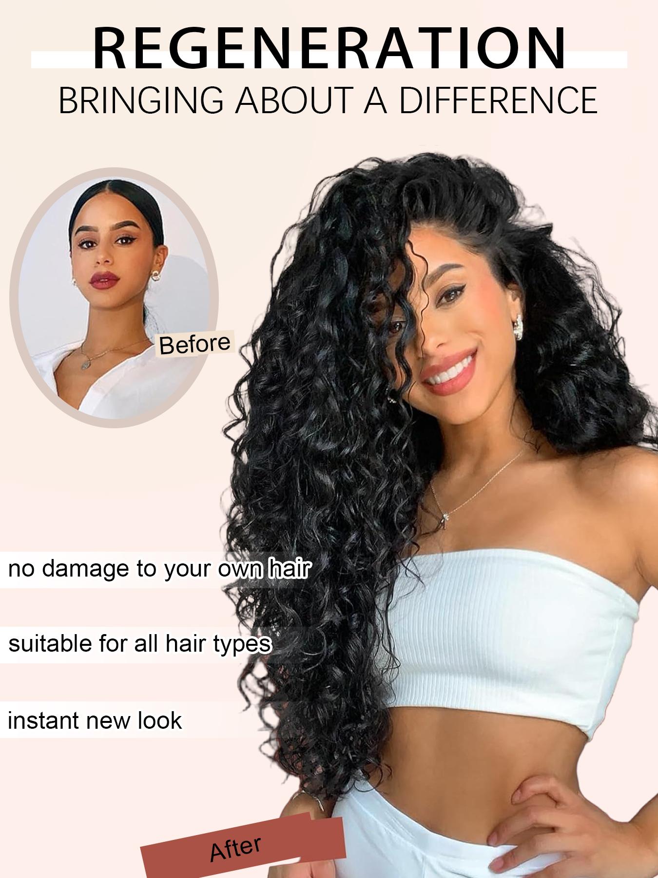 14 inch Clip In Hair Extensions - Textured Curly for 3c-4c Natural Hair, 9 Afro Kinky Curly Clip In Hair Extensions | 3c-4a Natural  main image 3