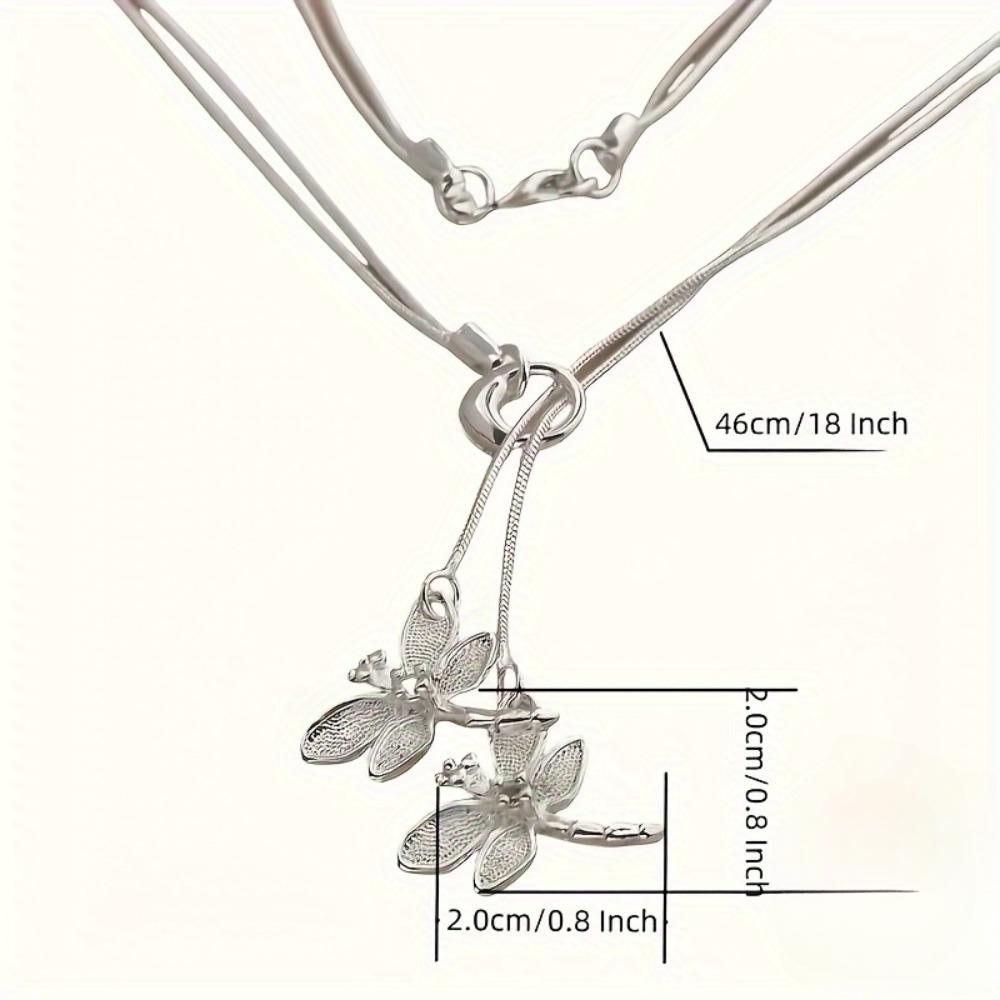 925 Sterling Silver Dragonfly Necklace - Y-Shaped Polished Finish Pendant, Casual Classic Daily Wear Jewelry, Ideal Gift for Holidays, Mother's Day