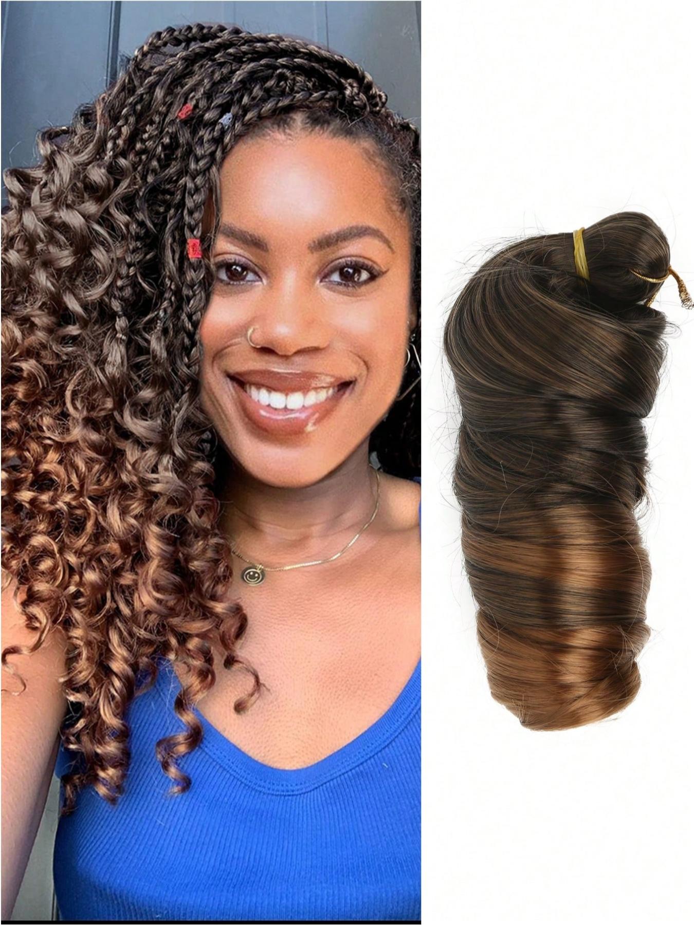 14 Inch Synthetic French Curly Crochet Hair, Heat Resistant Loose Water Wave Braiding Hair Extensions, Ginger Orange Wavy Curls for Women Daily Party Holiday, Synthetic Hairpiece