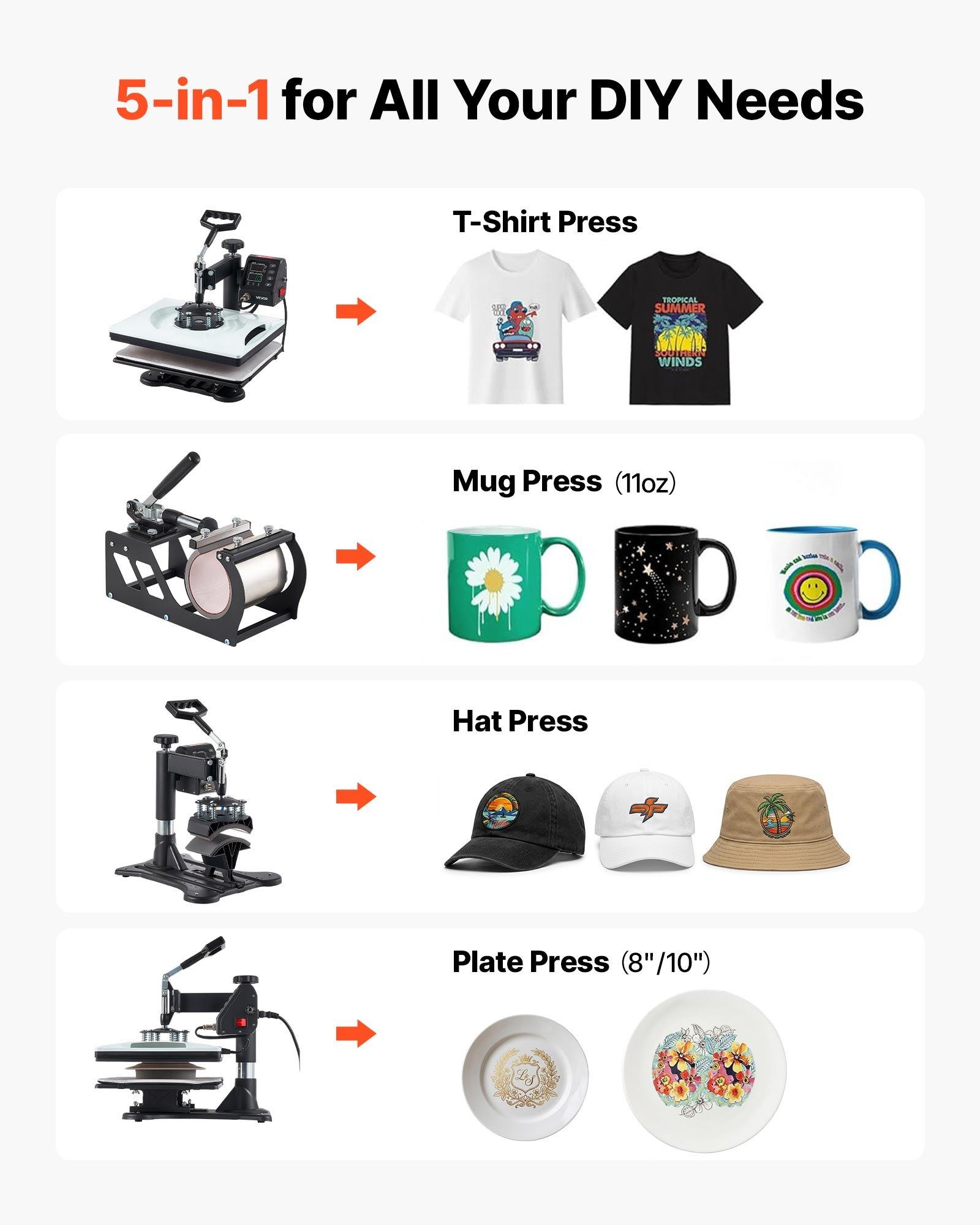 【DealsForYouDays】VEVOR 12x15 in 5-in-1 Heat Press Kit, Fast-Heating Sublimation Press Machine with Digital Control, Even Heating, Precise Time-Temp Settings for T-Shirts, Mugs, Caps 【DealsForYouDays】VEVOR 12x15 in 5-in-1 Heat Press Kit, Fast-Heating Sublimation Press Machine with Digital Control, Even Heating, Precise Time-Temp Settings for T-Shirts, Mugs, Caps