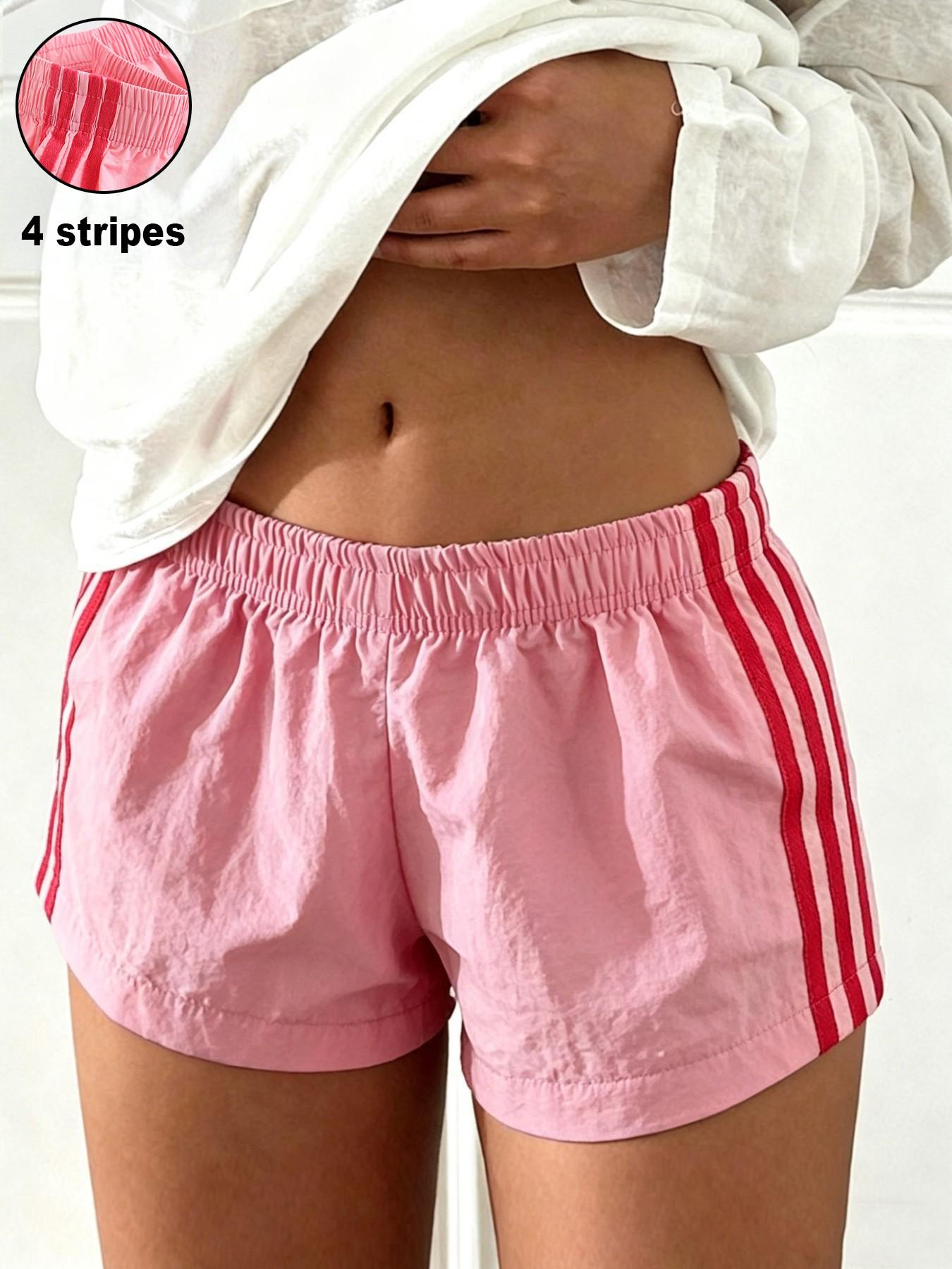 Women's Summer Camo Print Shorts, Casual Loose-Fitting Elastic Waist, Side Striped Design, Outdoor Wear, Daily Use, Everyday Fashion Womenswear Bottoms
