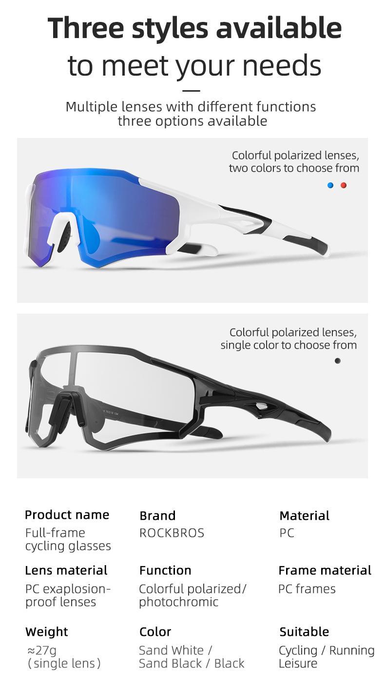 ROCKBROS Polarized Sunglasses for Men Women UV400 Protection Cycling Bike Glasses Lightweight Frame Driving Sunglasses