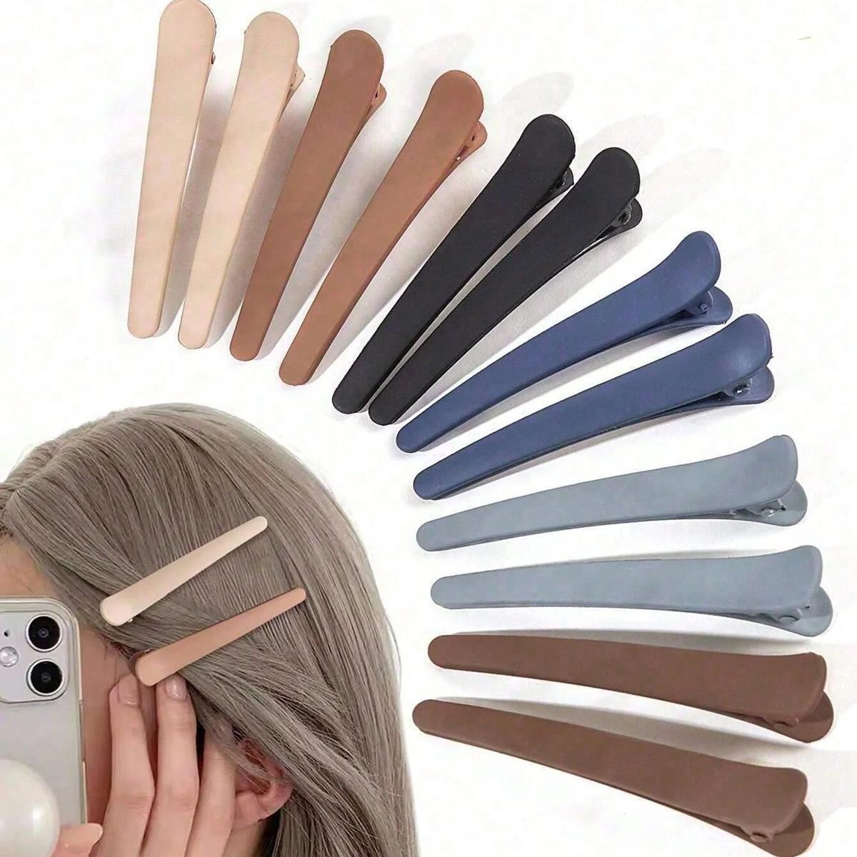 12 PCS Hair Clips for Styling Sectioning, 3.1 Inch Matte Alligator Hair Clips Barrettes No Crease Duck Billedcords for graduation,gift,graduation cap