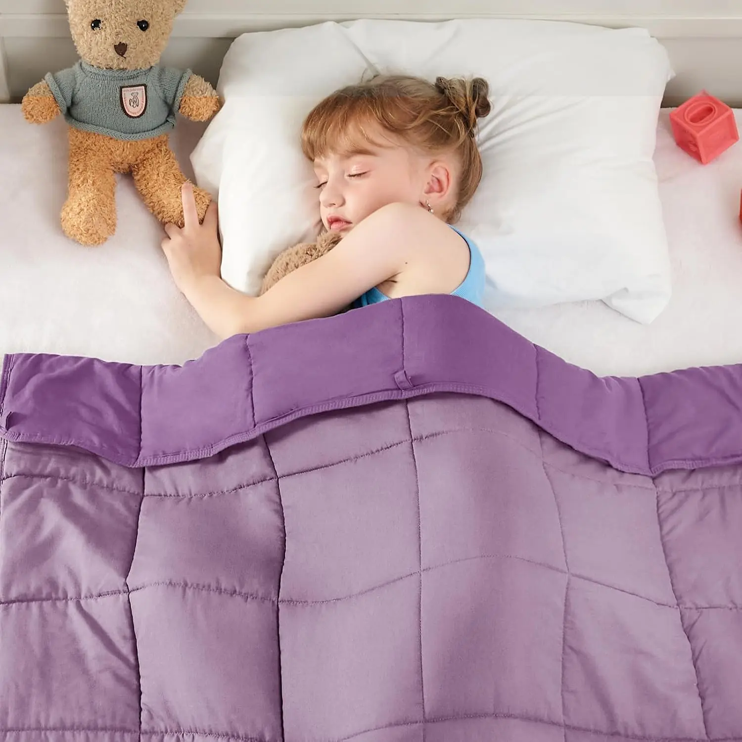 Purple 5 Pounds Cooling Weighted Lap Blanket, Blanket for Sleeping, Weighted Throw Blanket Gifts for 40-60lbs, 36"x48"