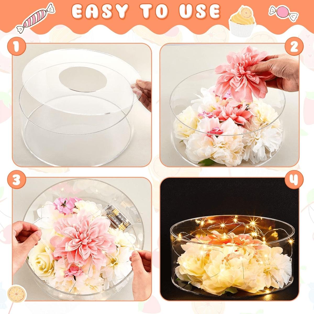 Transparent Acrylic Round Cake Stand, Stackable Wedding DIY Display Rack, Birthday Party Supplies, Elegant Dessert Holder