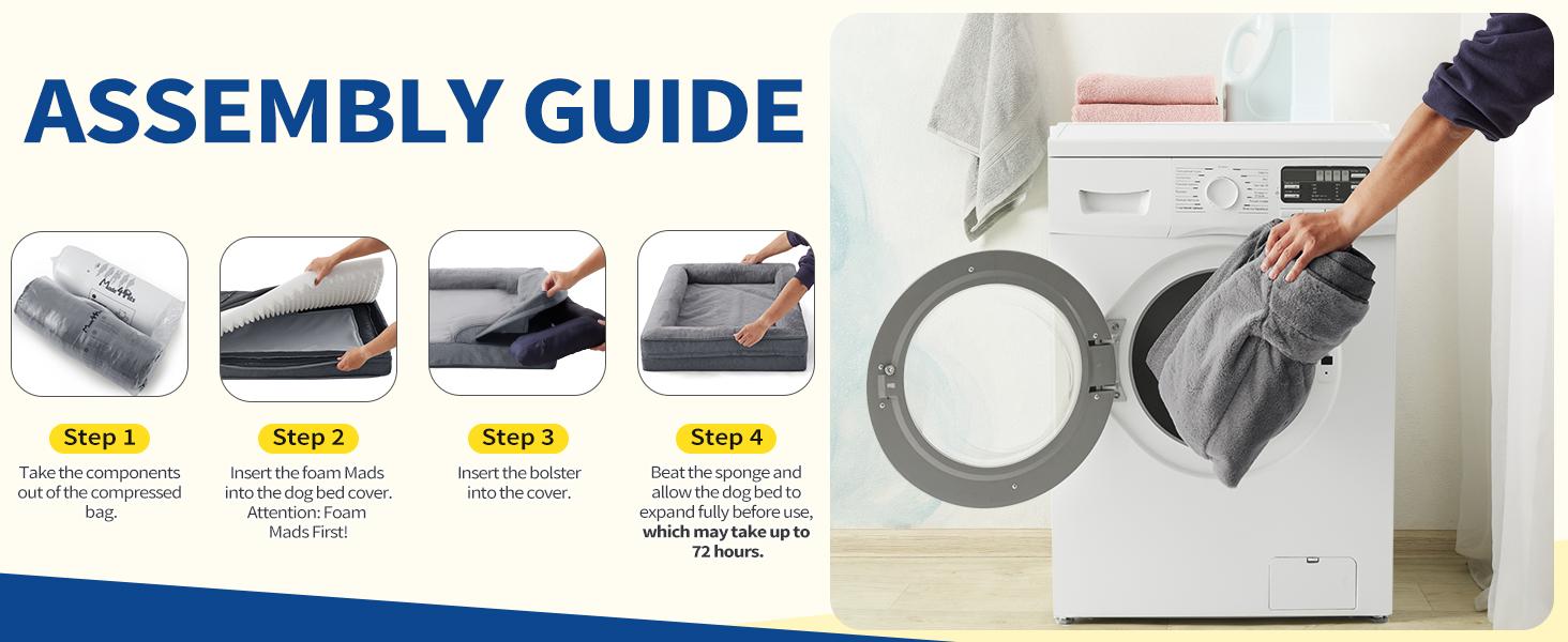 Made4pet Orthopedic Dog Beds for Large Dogs, Dog Sofa Couch Egg-Crate Foam  Pet Couch Bed with Washable Waterproof Cover