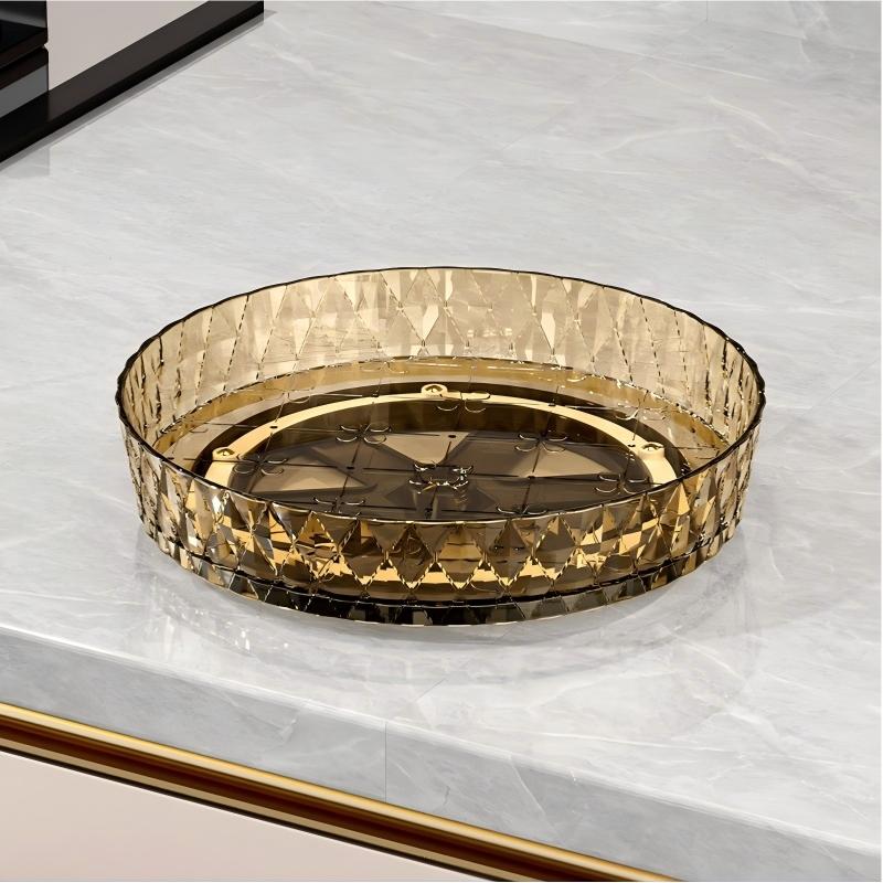 Rotating Storage Rack for Kitchen Countertop, Multi-Functional Rotating Tray, Spice Organizer, Living Room Desktop Storage Tray