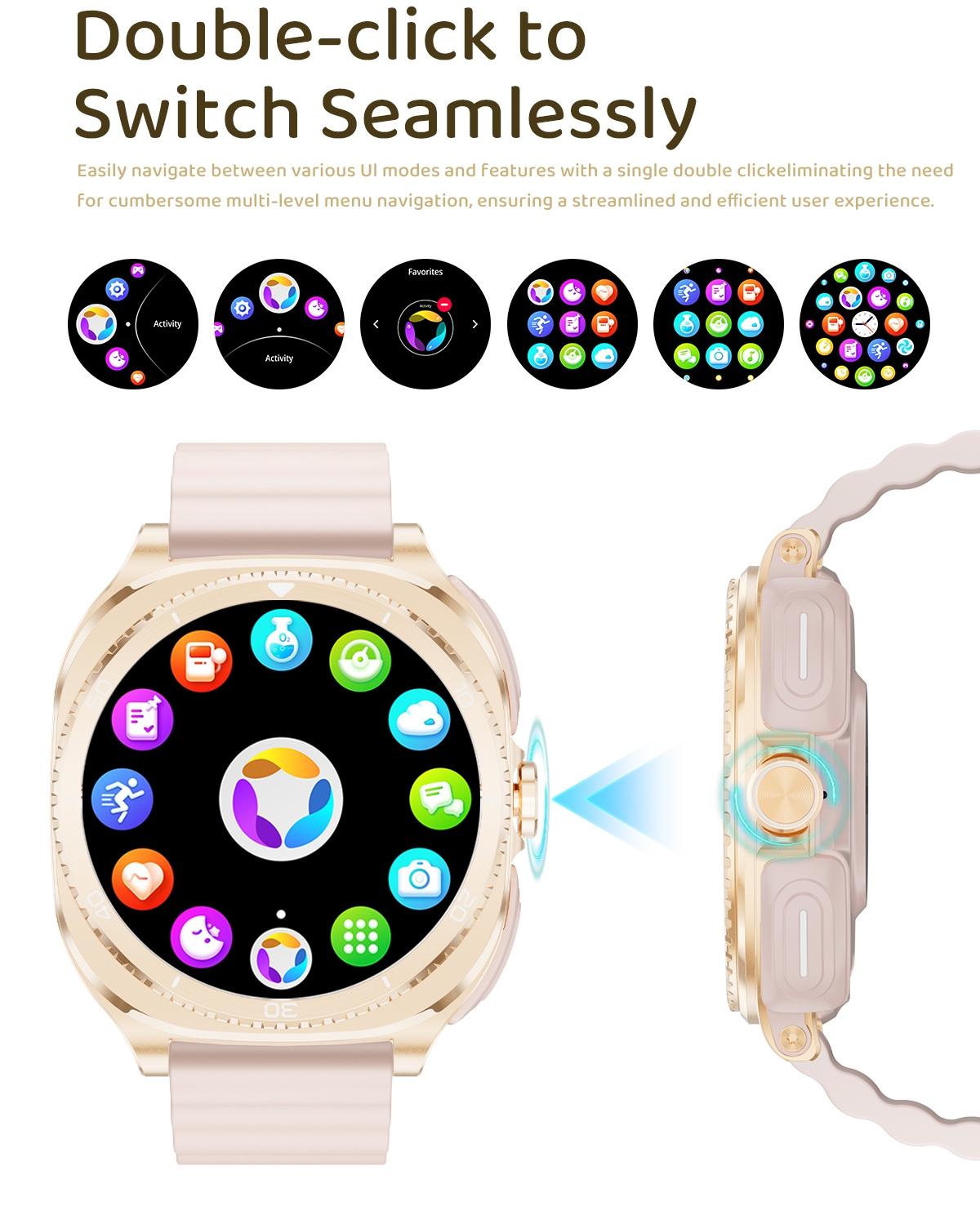 Women Smart Watch with Bluetooth Earbuds Wireless Fitness Tracker Heart Rate Monitor Music Playback Phone Calls for iOS Android