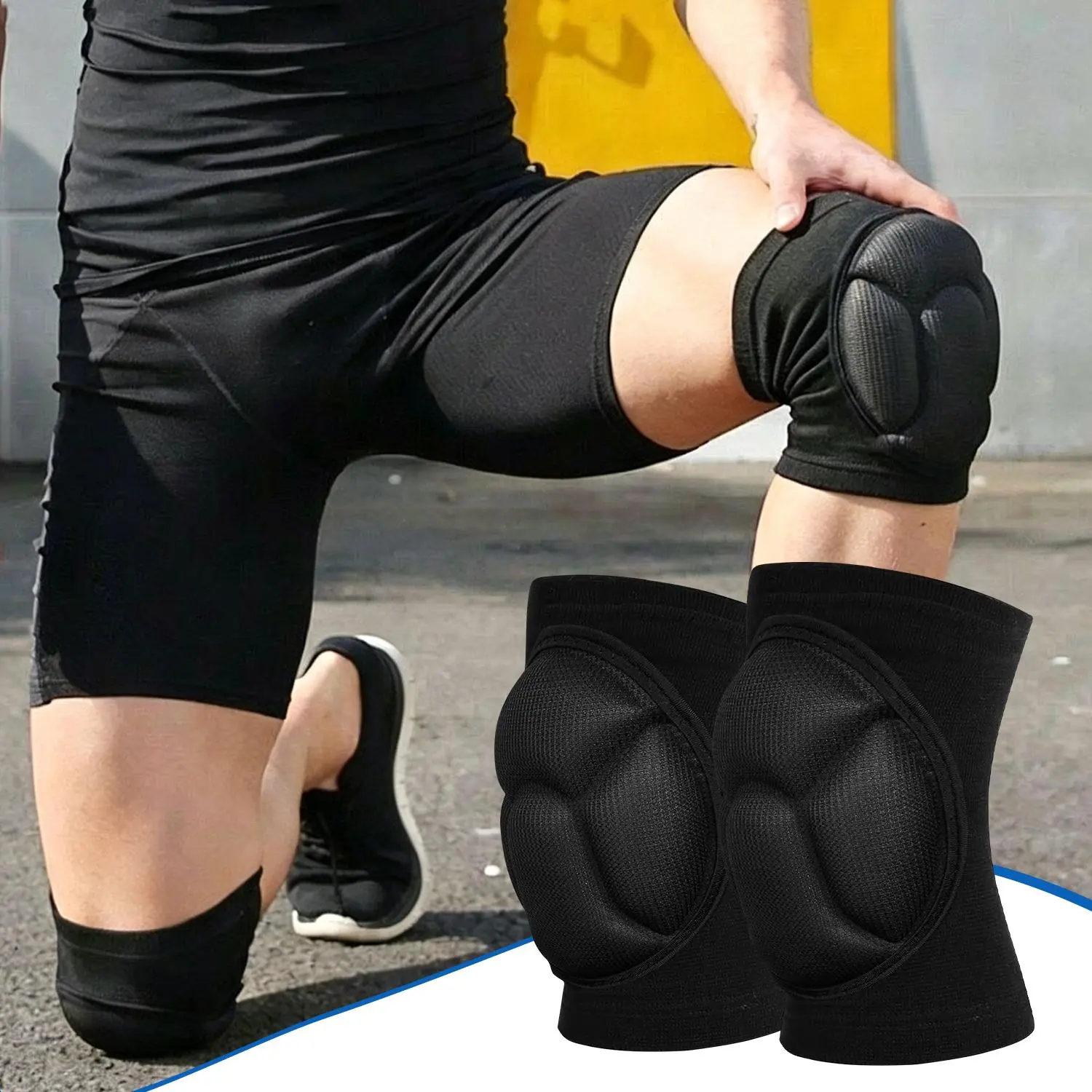 Thickened EVA Sports Knee Pads Breathable Compression Sleeve for Volleyball Basketball Running Shockproof Support Gear