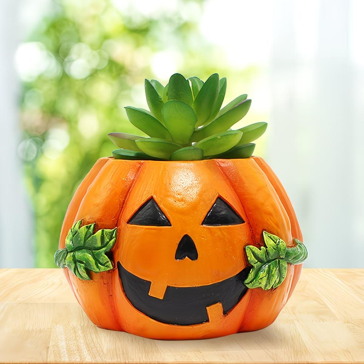 Halloween Pumpkin Planter, Garden Balcony Moss Succulent Pot, Halloween Home Decor Ornament, New Arrival, Perfect for Outdoor Decoration