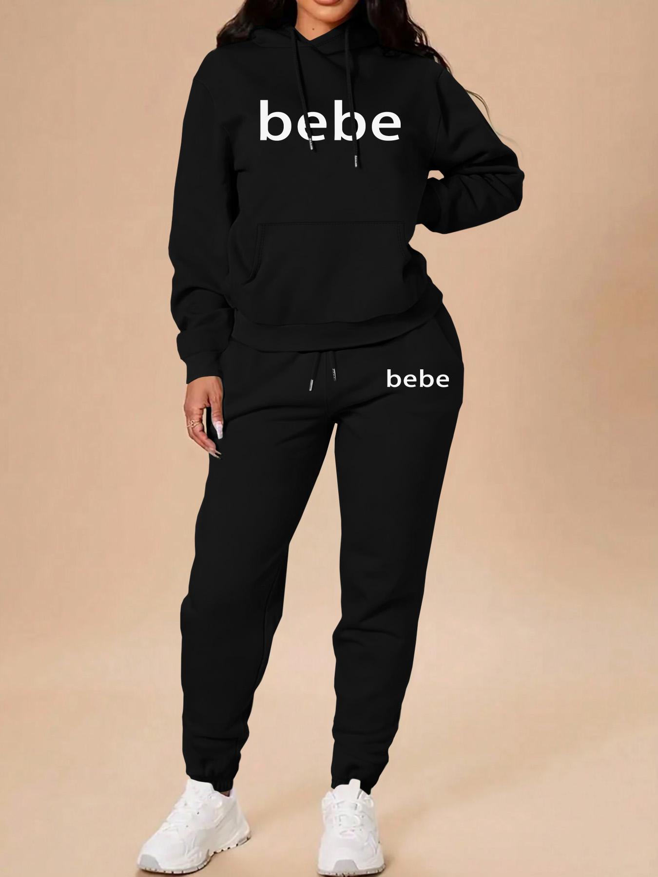 Women's Long Sleeve Hoodie Set, Christmas Cartoon Print Sweatshirt & Pants, Casual Fitted for Fall & Winter