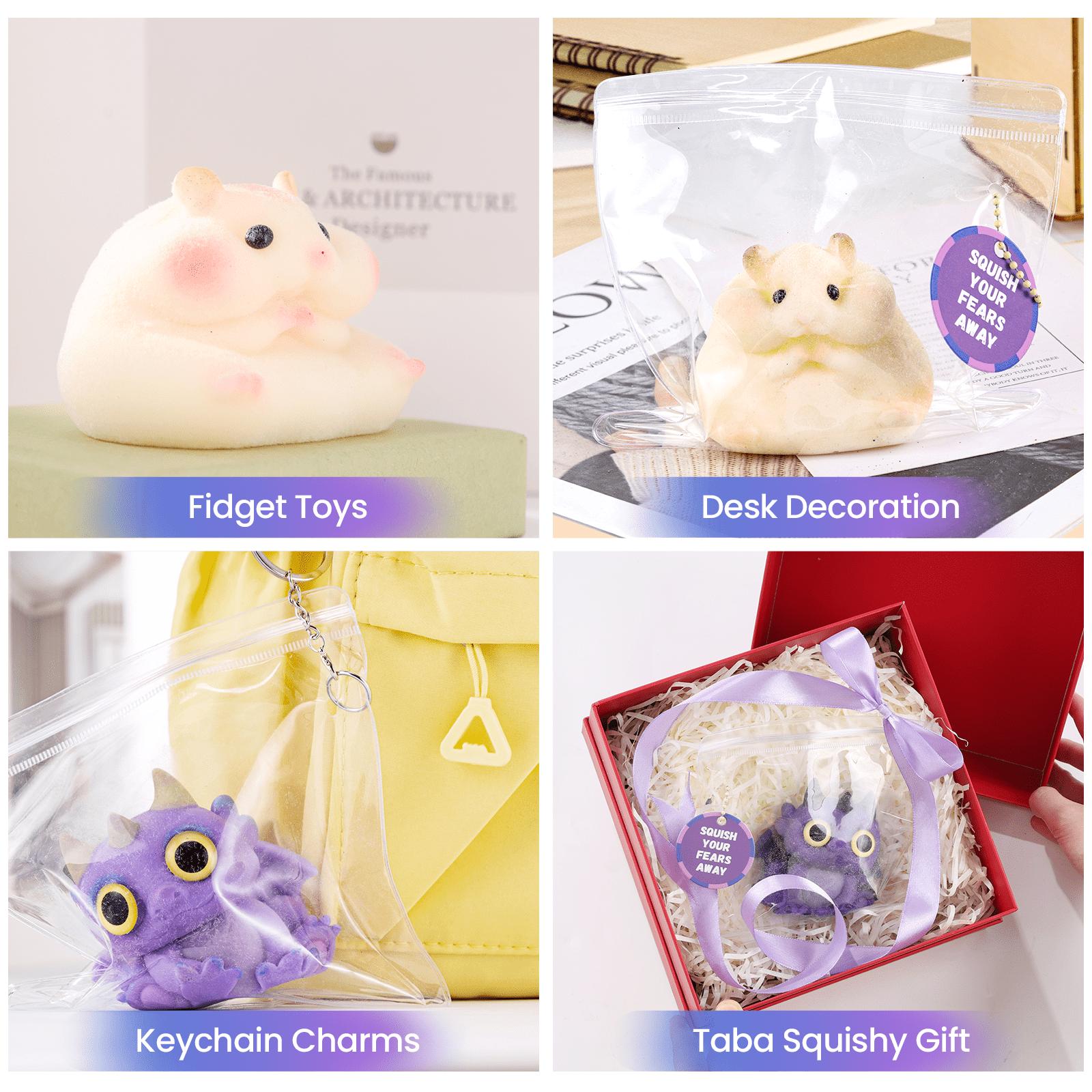 Hamster & Dragon Taba Squishy Making All-in-one Kit, Super Soft Silicone Rubber Making Kits 1:1 AB Ratio Mix Set with Paw, DIY Decompression Gift,Silicone Pigment Dye for Taba Squishy,Pefect for Beginners- LET'S RESIN