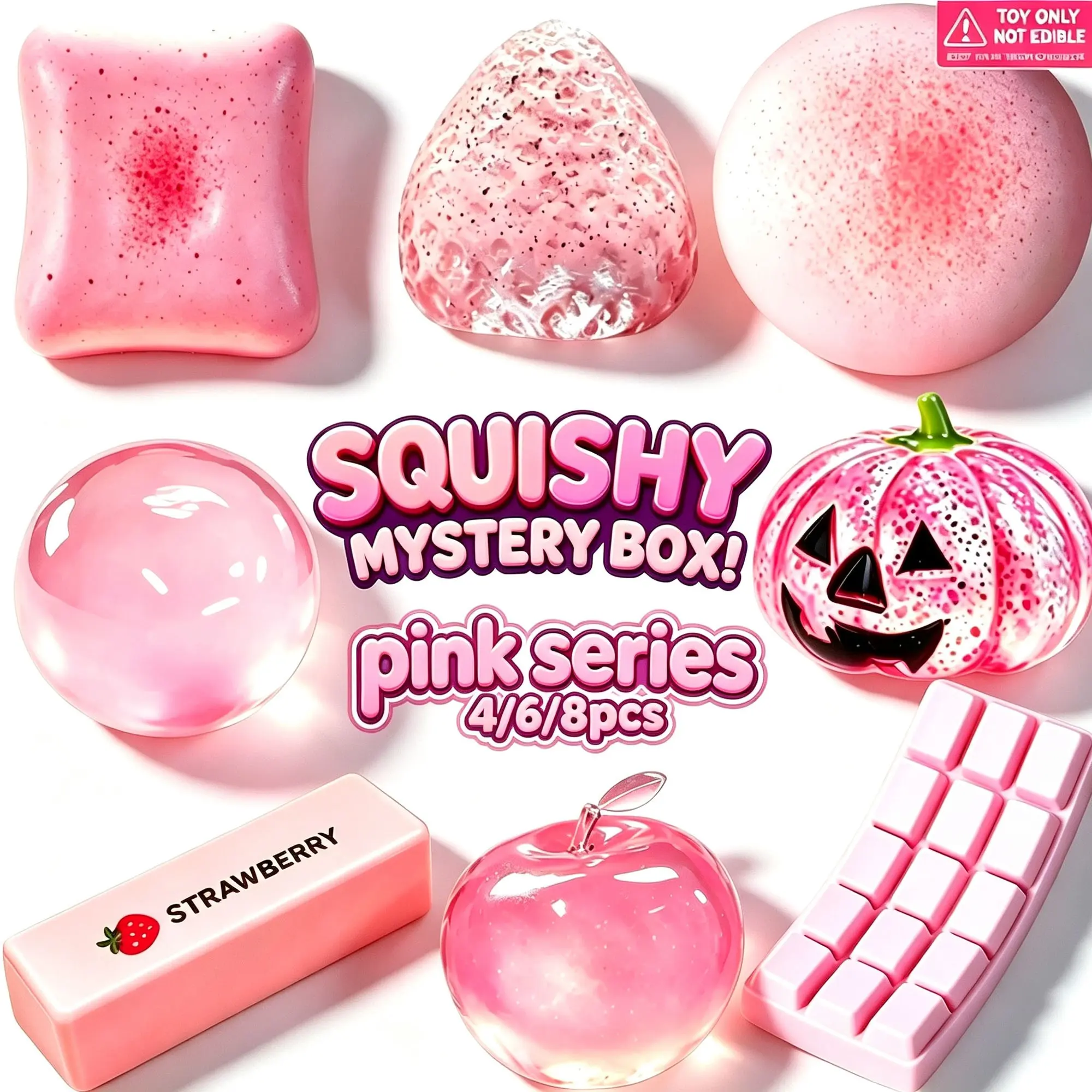 4/6/8 Pack Series Glitter Squeeze Stress Relief Toys, Soft Fidget Balls, Ideal Gifts for Kids Adults, Anxiety Relief