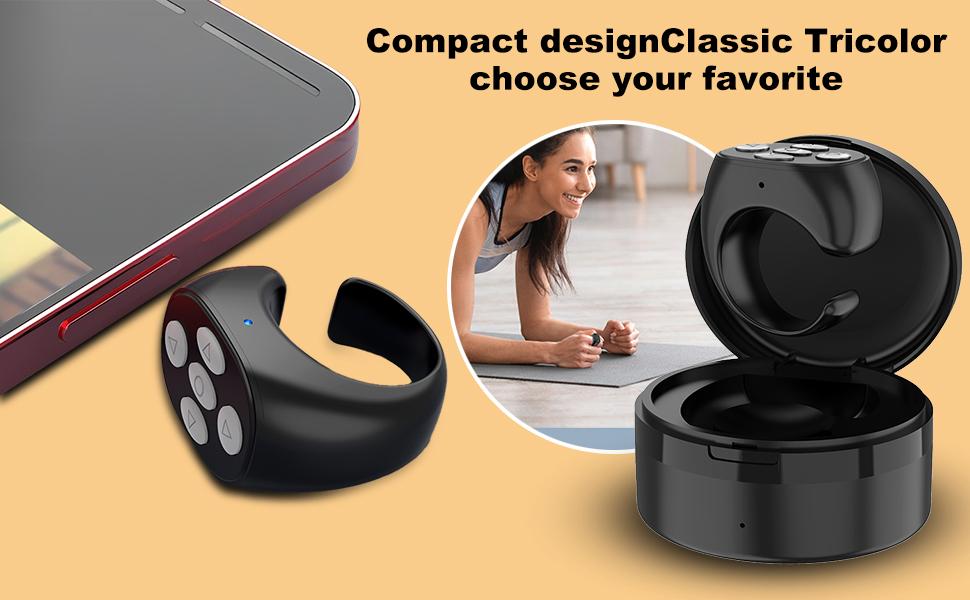 Fingertip Wireless Bluetooth Remote Control, Remote Control for TikTok Scrolling Ring Remote Control, Remote Control App Page Turner, Scrolling Rings Rechargeable Camera Remote