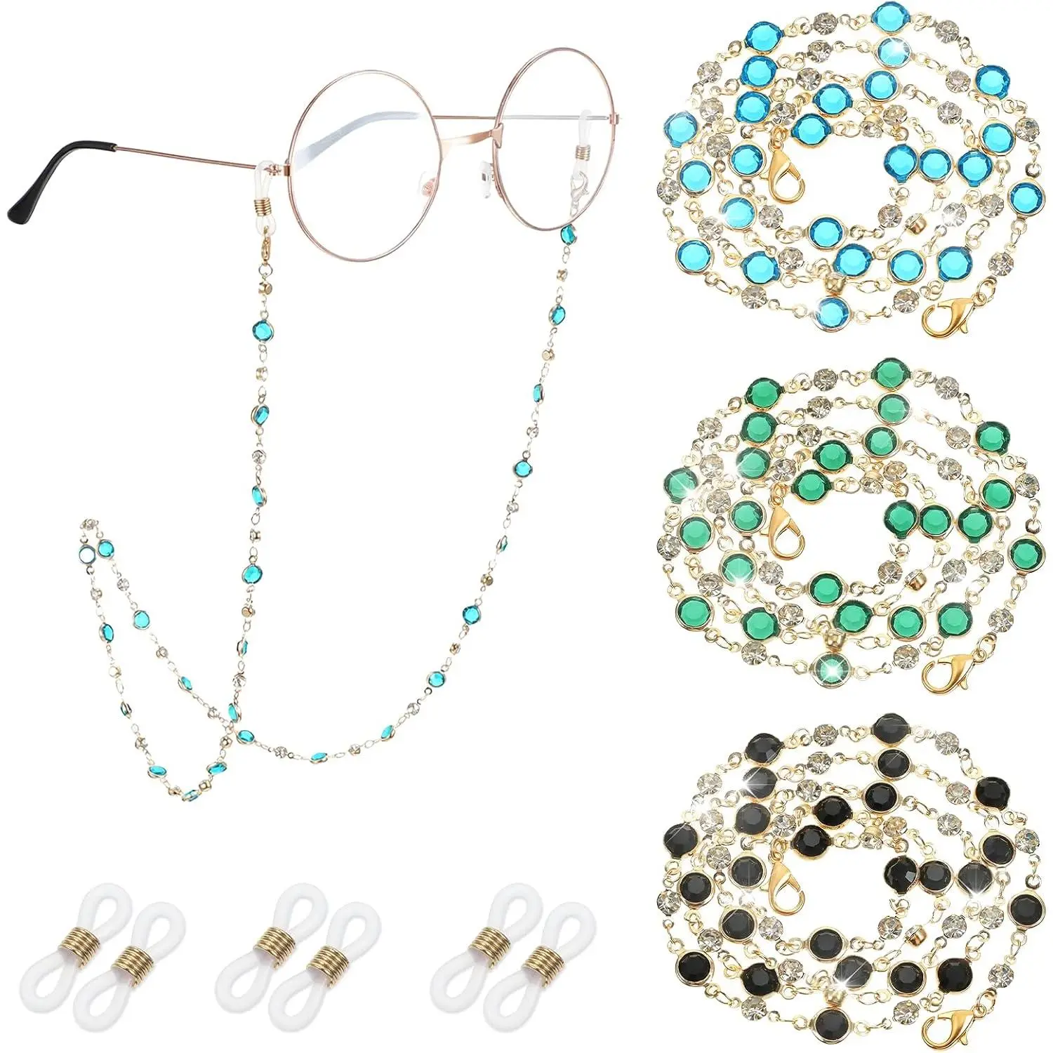 3Pcs Eyeglass Holders Around Neck, Eyeglass Chain for Women Stylish