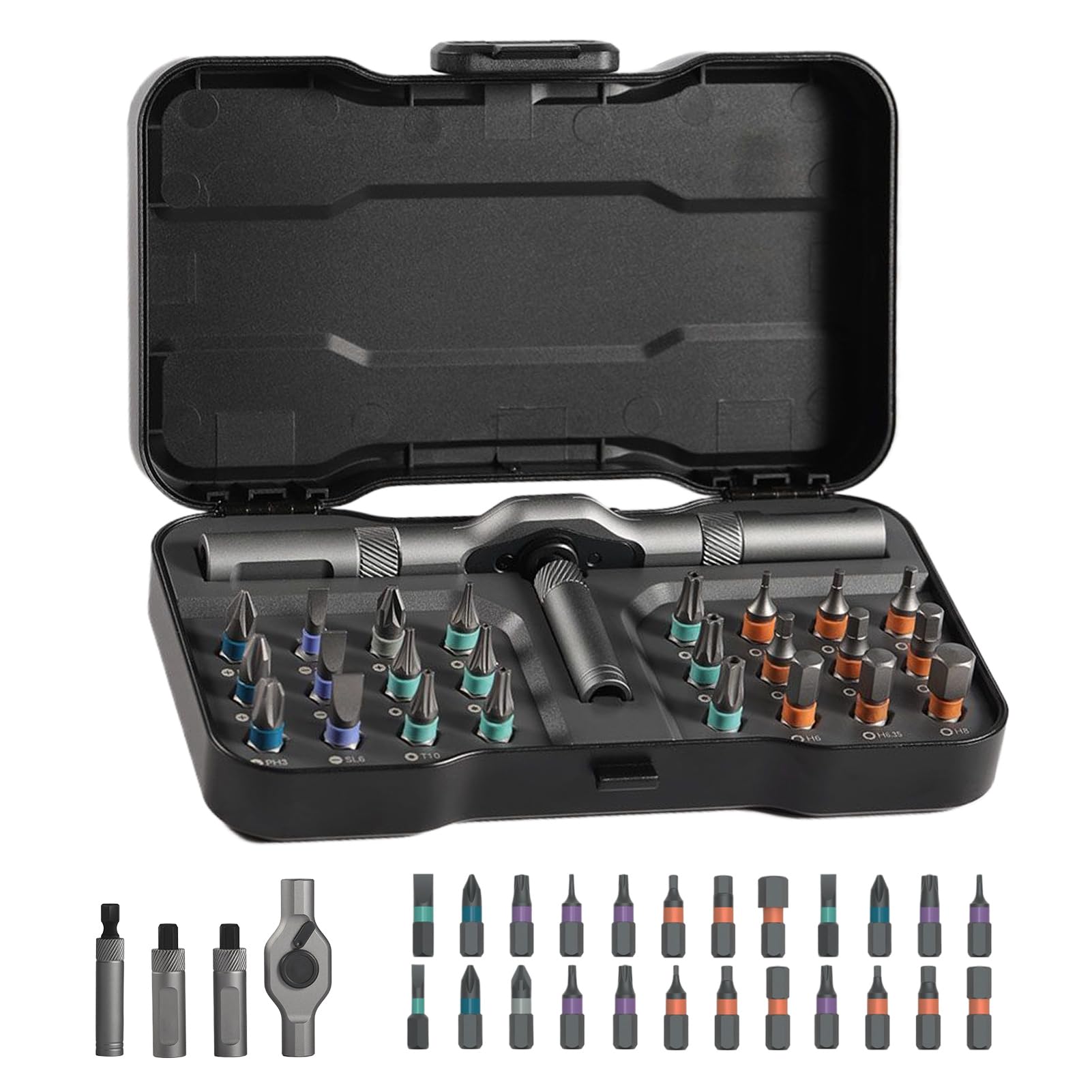 24 in 1 DlY Screwdriver Set,1 Set SwitchableScrewdriver Shape Magnetic Screwdriver Set,Compact and Portable Ratchet Screw0driver SetHome Repair Tool Box