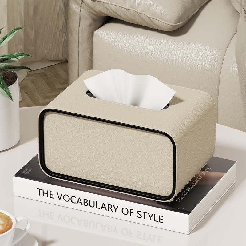 PU Leather Tissue Storage Box, 1 Count Modern Fashion Tissue Holder, Tissue Storage Container for Home Living Room Bedroom, Home Organizer