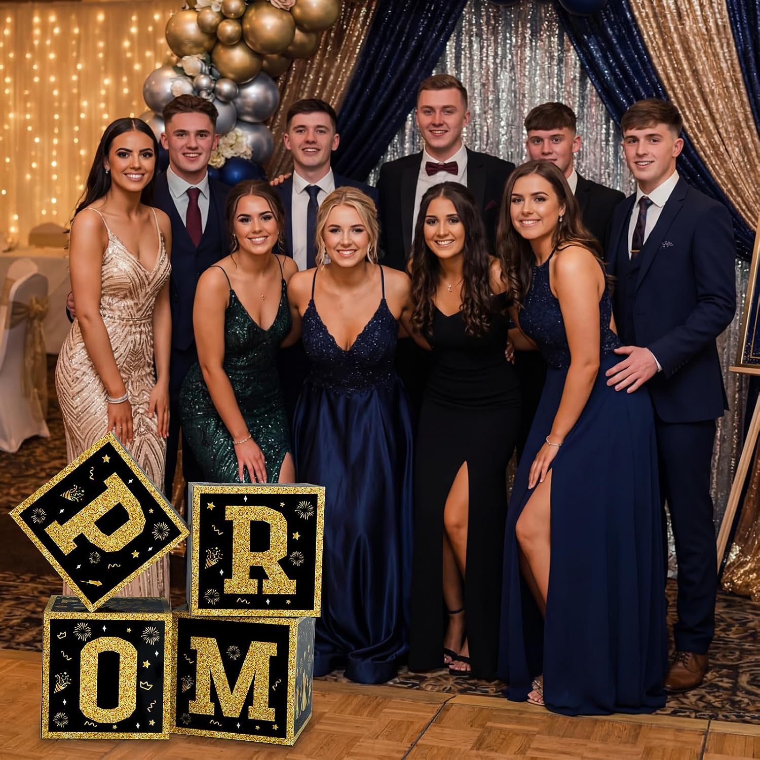 4 count Prom Decorations Boxes, Prom Night Glitter Balloon Boxes, Grad Box with Letter for Elegant Photo Booth & Party Decor, Formal Events, Graduations Senior Night Decor() 4 count Prom Decorations Boxes, Prom Night Glitter Balloon Boxes, Grad Box with Letter for Elegant Photo Booth & Party Decor, Formal Events, Graduations Senior Night Decor()