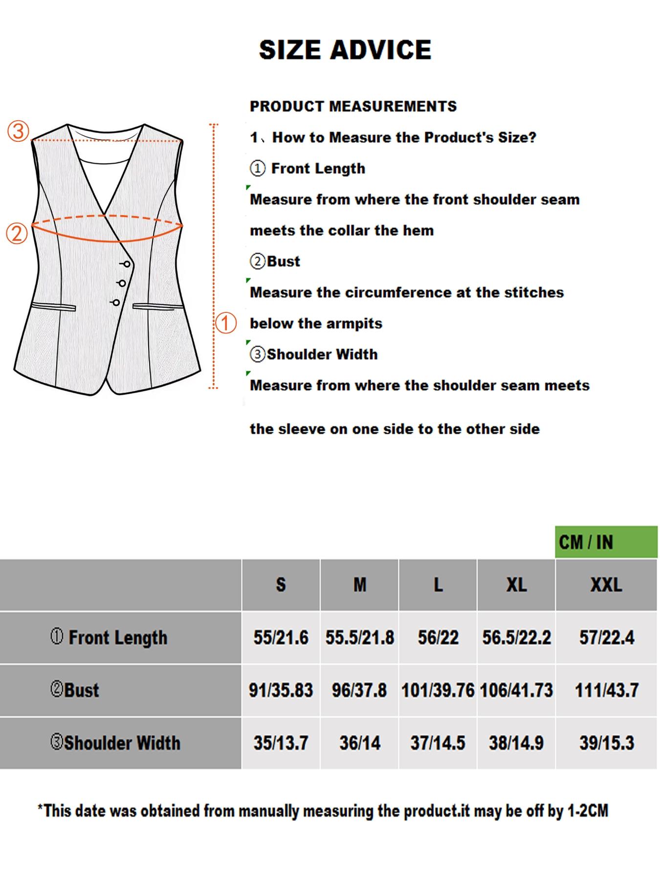 Women's Solid Asymmetrical Button Front Vest Blazer, Elegant V Neck Sleeveless Outerwear, Ladies Spring & Fall Clothes for Work Office Business, Blazer Jackets