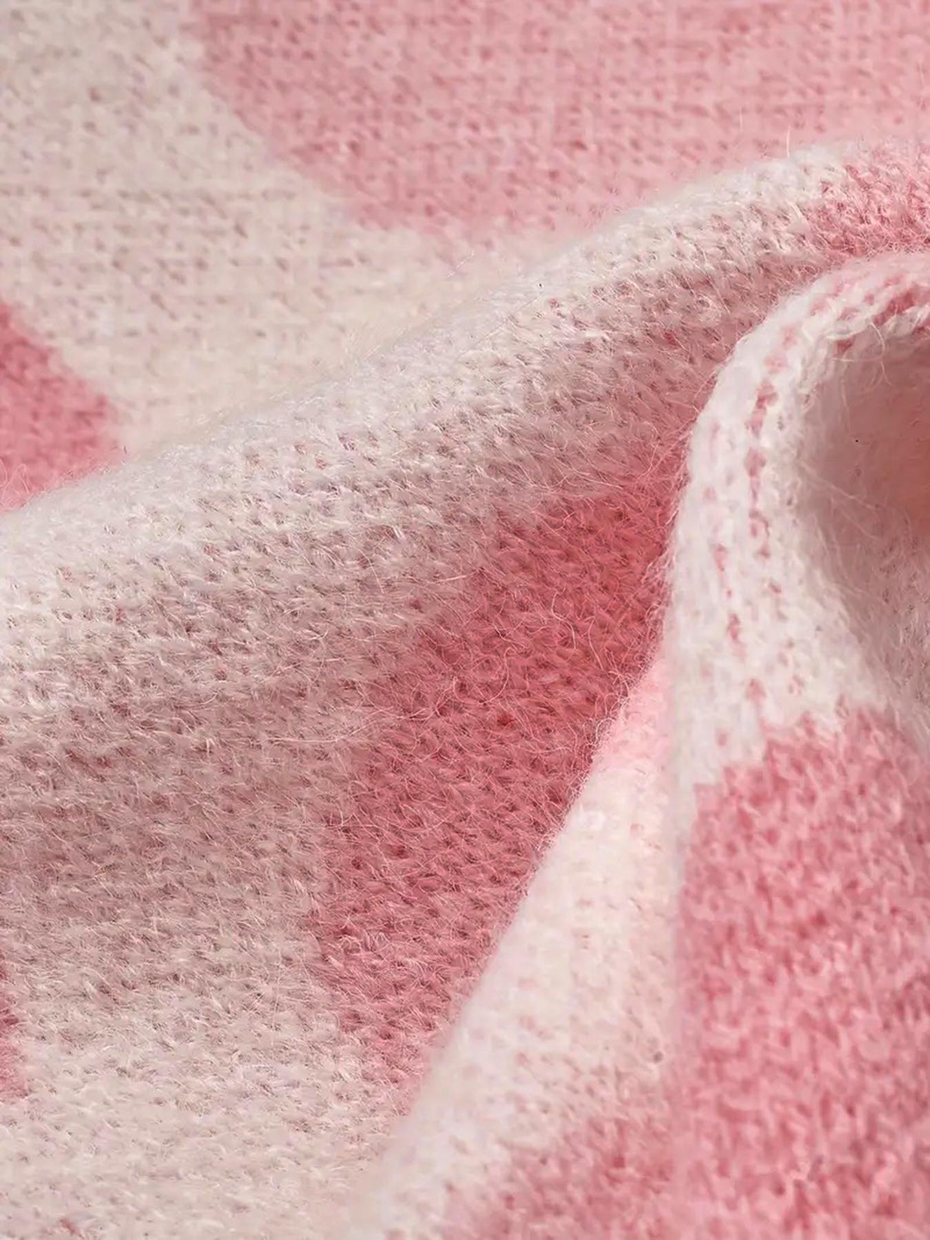 Women's Heart Beaded Sweater Knitwear, Loose Fit Soft Knit Pullover, Elegant Round Neck Jumper for Fall & Winter, Unique Design Casual Wear