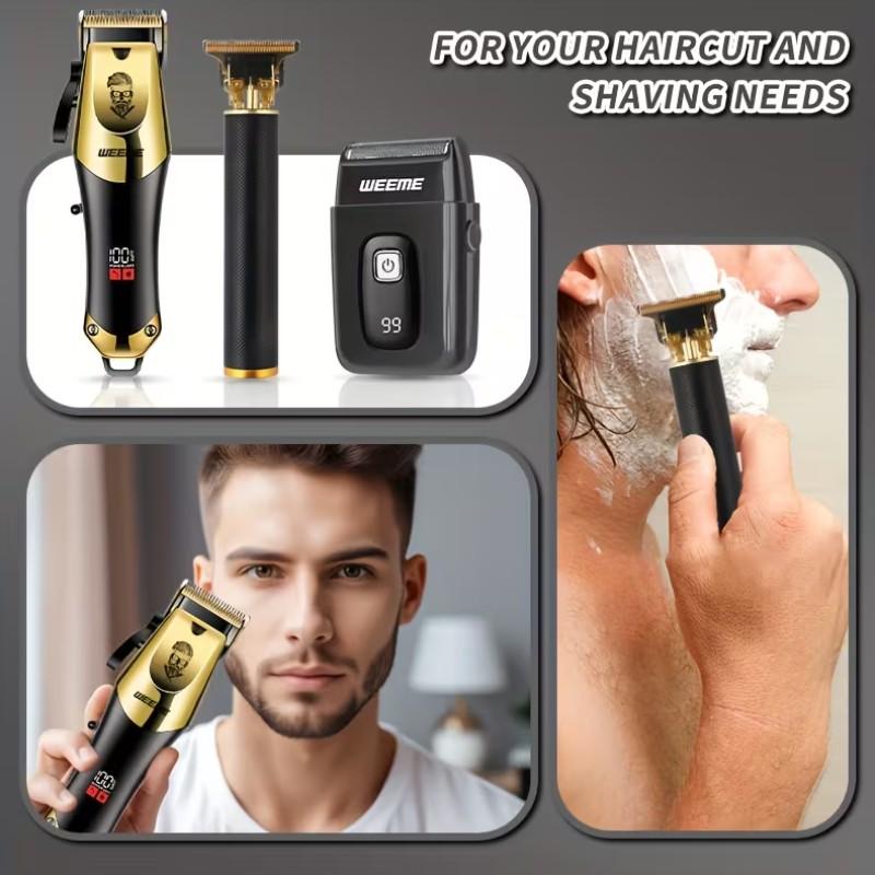 WEEME Men'S Professional Haircut Set, Rechargeable Cordless Hair Clipper & Grooming Kit, Electric Shaver & Beard Trimmer, Cordless Trimmers Kit, Cordless Portable, Precise Trimming, Kit For Home Travel Daily Styling, Holiday Gift For Boyfriend Or Father