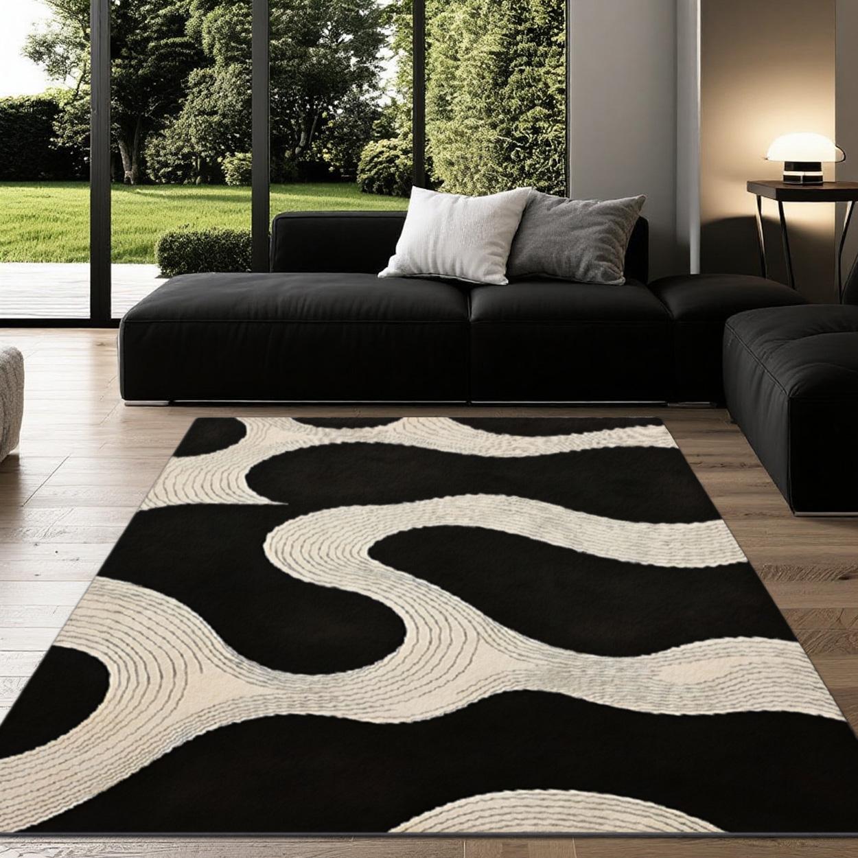 Velvet soft and comfortable patterned printed carpet, Geometric pattern rug, suitable for multiple scenarios, available in various sizes, soft and non-shedding.