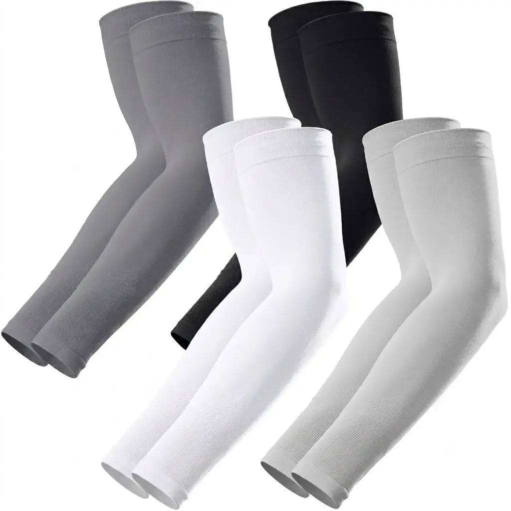 UPF 50+ UV Sun Protection Full Sleeve Arm Compression Sports Sleeves & Support for Men - Cooling Football Gear, Heat and Sun Protection, Athleisure Use , Heat And Sun Protection Sports Sleeves & Support