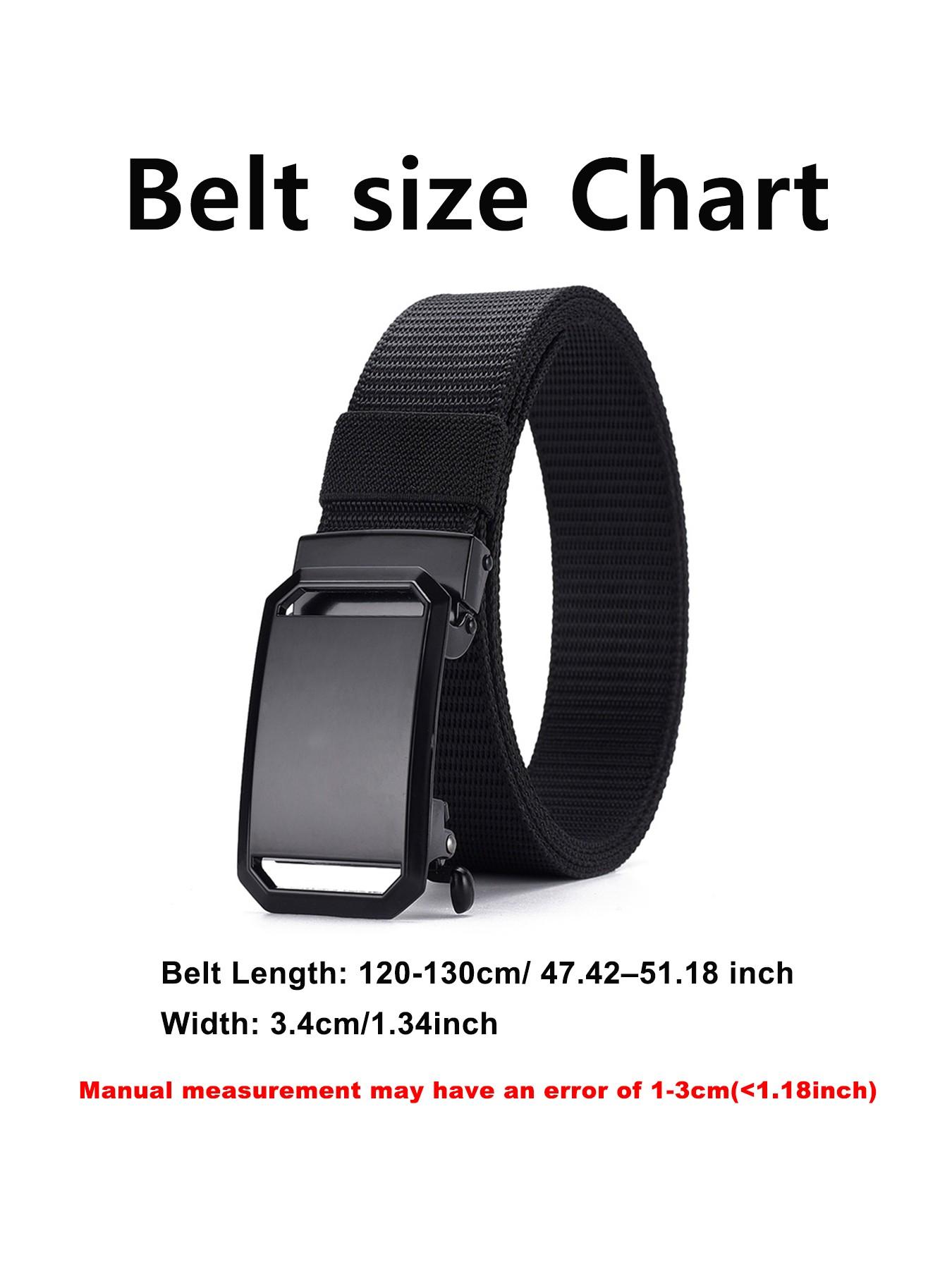 Men's Elastic Nylon Belt, Adjustable Auto-Snap Buckle, Quick-Release Tactical Waistband, Ideal for Jeans and Work Pants, Casual Wear