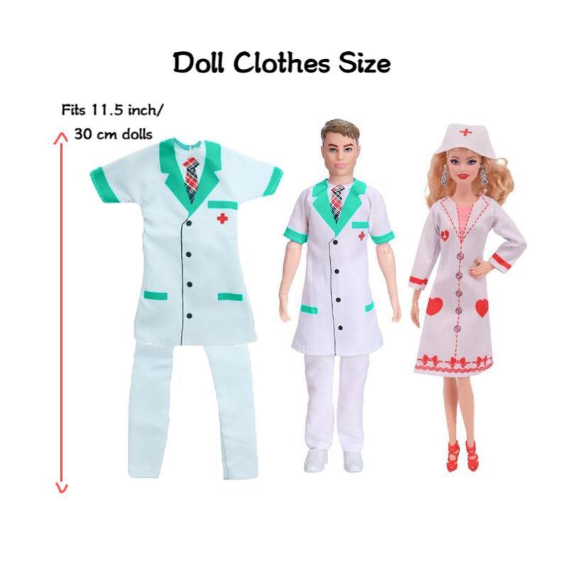 11.5 Inch Doll 77 Piece Set, Role Play Doctor Nurse Costume Accessories, Unisex Figurines & Miniatures, Perfect for Kids