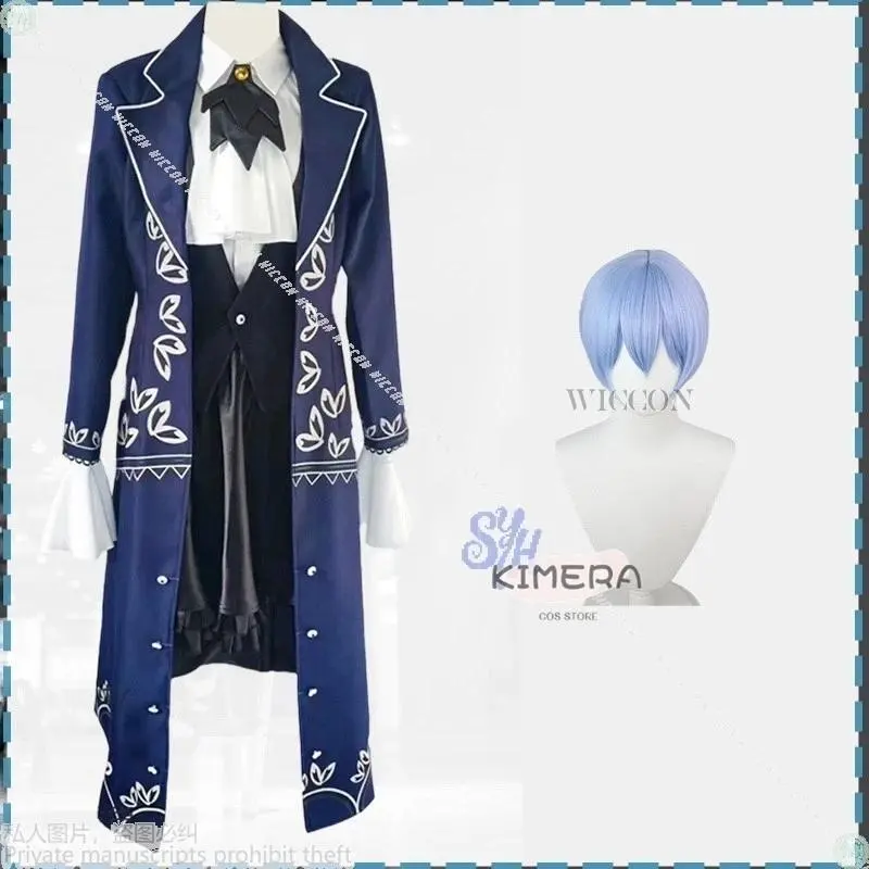 Halloween Costume Woman Anime Game Library Of Ruina Cosplay Angela Blue Long Gothic Coat disfraz adulto Anime Clothing