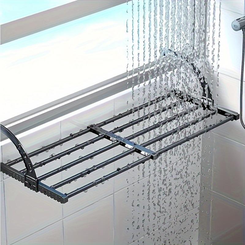 1pcs Adjustable Outdoor Clothes Drying Rack, Space Saving Balcony Garden Hook, Drying Rack, Hanging Hanging Rack, Large Size Drying Rack Retractable, Foldable Drying Rack for Railing, Door & Windows, Balcony, Indoor, Outdoor Adjustable, Plastic Material