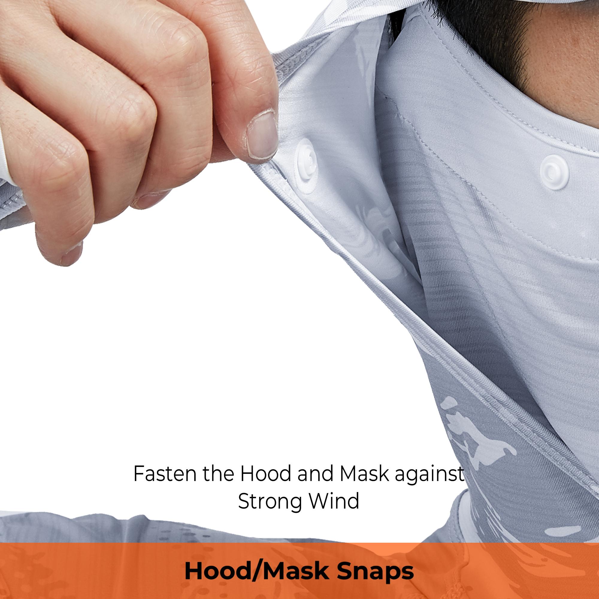 【RODEEL】931 Sun Hoodie Shirts w/ Removable Mask Neck Gaiter Men UPF 50+ UV Protection Long Sleeve Lightweight Quick Dry Moisture Wicking Breathable Cooling Athletic Activewear for Outdoor Sports Hiking Camping Fishing Construction Roofing, Holiday Gift