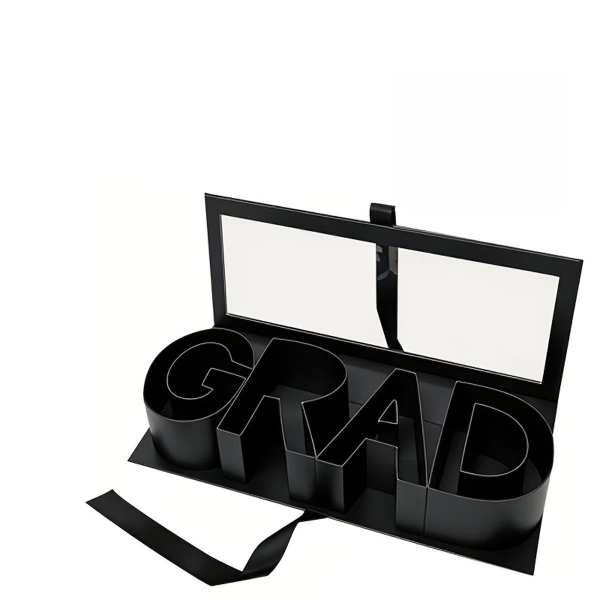 2026 Graduation Season DIY Letter Gift Box, GRAD Shaped Fillable Paper Gift Box, Graduation Bouquet Packaging Card Holder Keepsake Bracelet Box, Great for High School and College Graduation Gifts