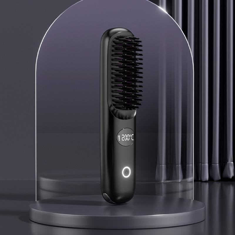 Cordless Hair Straightener Brush Set - 3 Temp Settings | 2000mAh*2  Batteries | Negative Ion Technology | USB Rechargeable | Fast & Auto Shut-Off | Travel-Friendly Gift