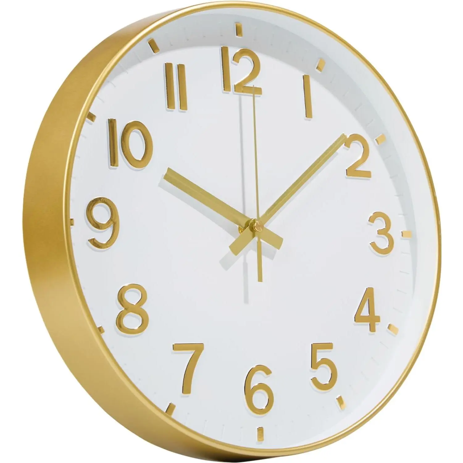 Wall Clock, 8 Inch Wall Clocks  Operated, Round Modern Non Ticking Silent Digital Analog Small Wall Clock for Bedroom Living Room Kitchen Office Gym Classroom Outdoor Clocks