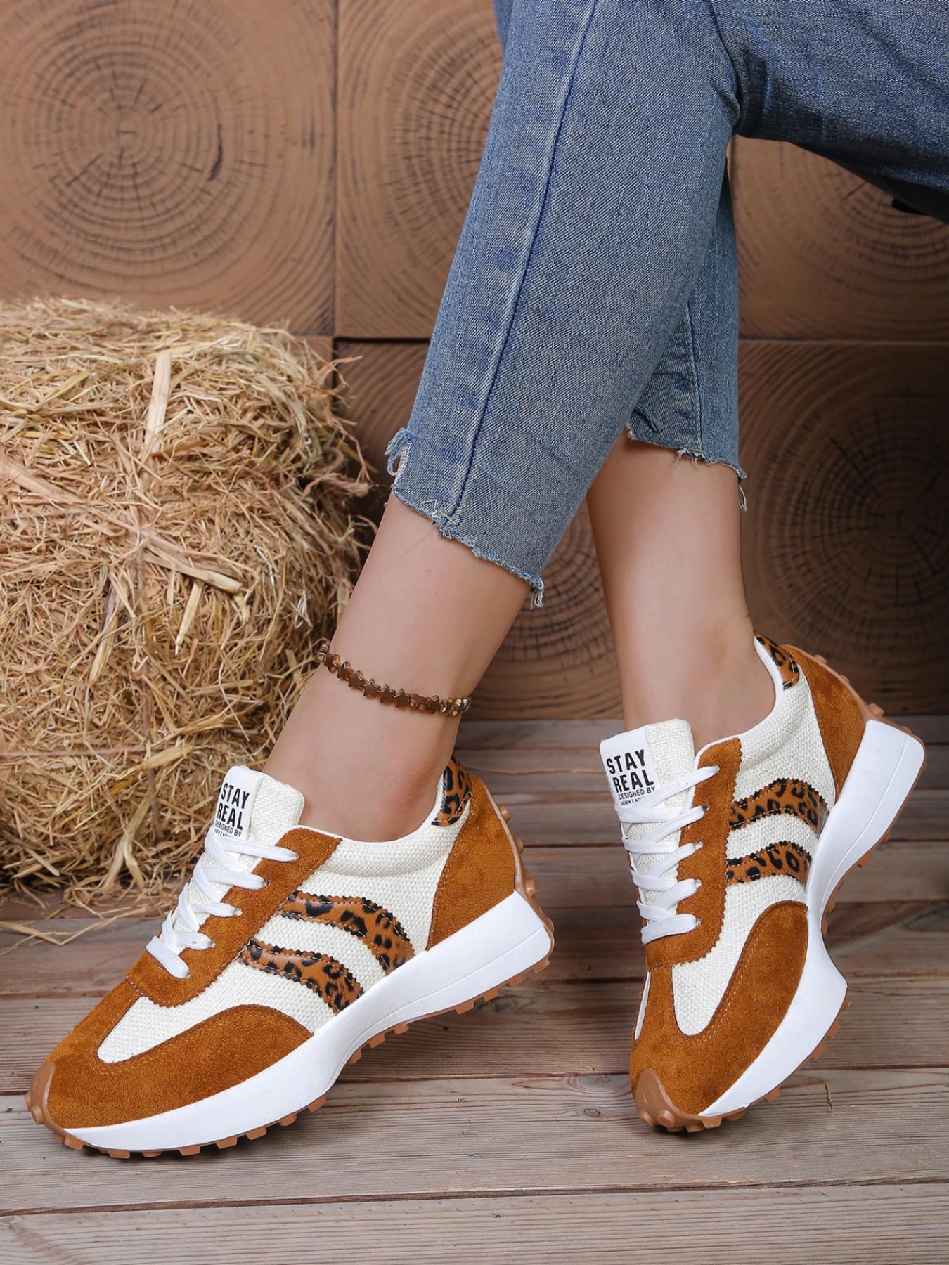 Women's Comfortable Lace-Up Sports Shoes, Lightweight Multi-Functional Casual Shoes, All-Season Wear, Anti-Slip Rubber Sole, Outdoor Sports Sneakers, Fashion Athletic Sneaker, Stylish Sneakers, All Seasons Sneakers