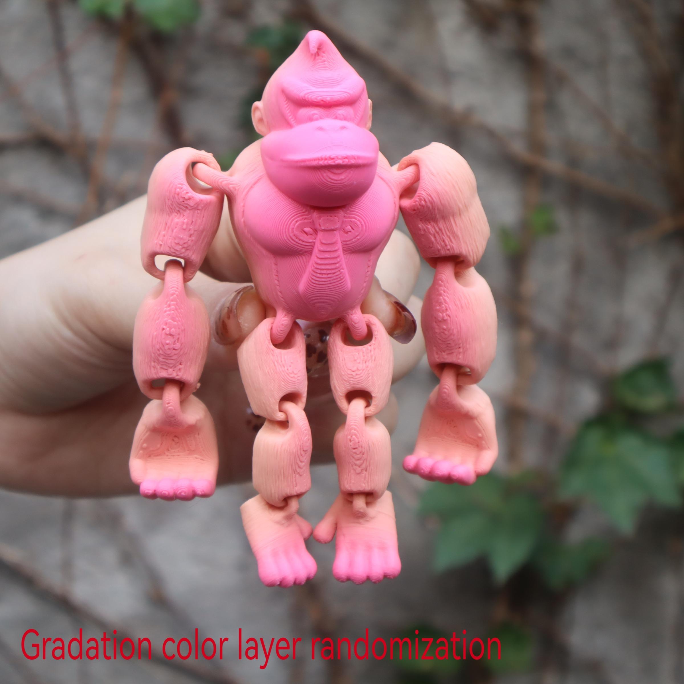 3D Printed Gorilla Figurine Game Dream Doll Set, Jointed, Hanging Door Decor, Home Office Use, Perfect for Birthday Parties, Collectible Figurines
