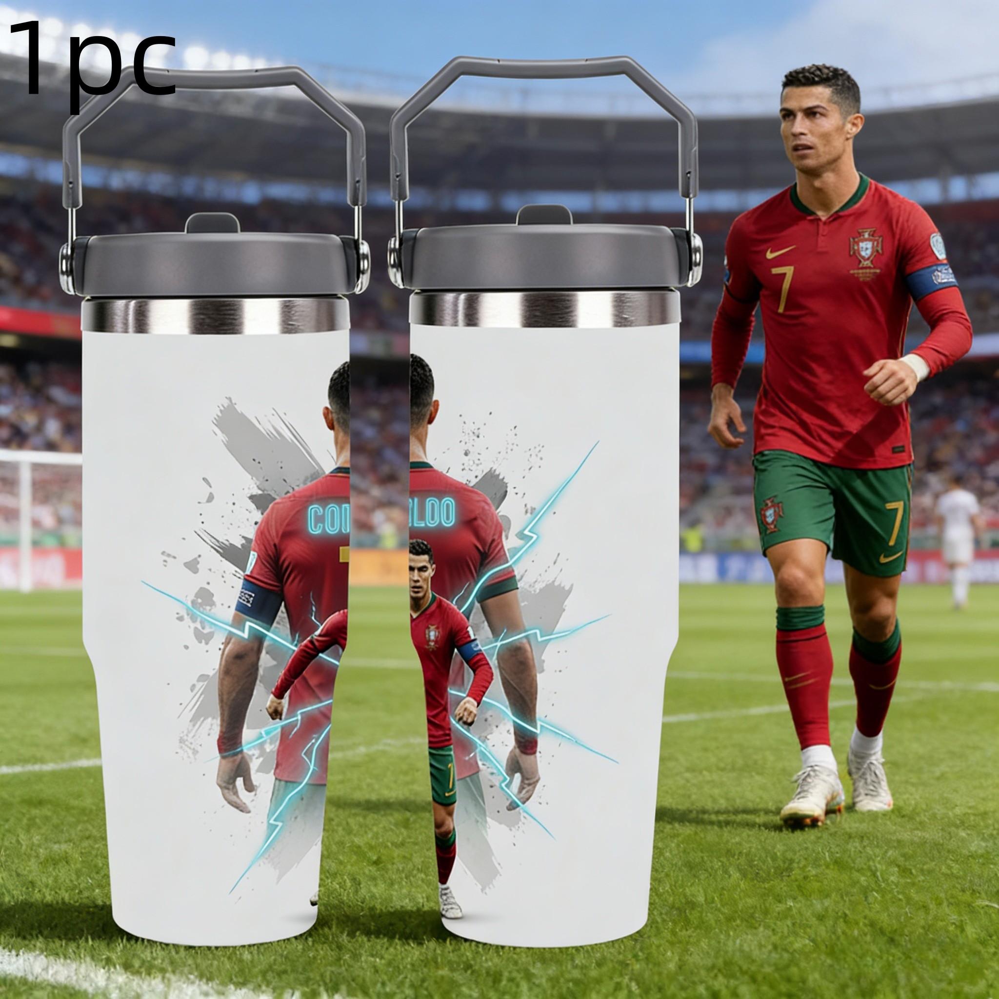 1pc 30oz stainless steel large-capacity car water bottle, Number 7 jersey Pattern，for Cristiano Ronaldo fans.for football enthusiasts. various patterns to choose from, fan gift, Outdoor camping Coffee Cups & Mugs