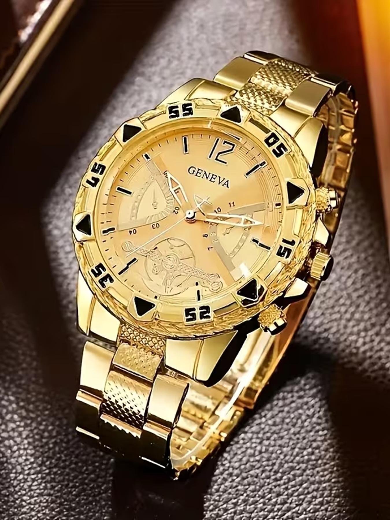 10 piece set of men's luxury watches with multi colored dials, suitable for both business and casual wear, making it an ideal gift for his birthday or holiday